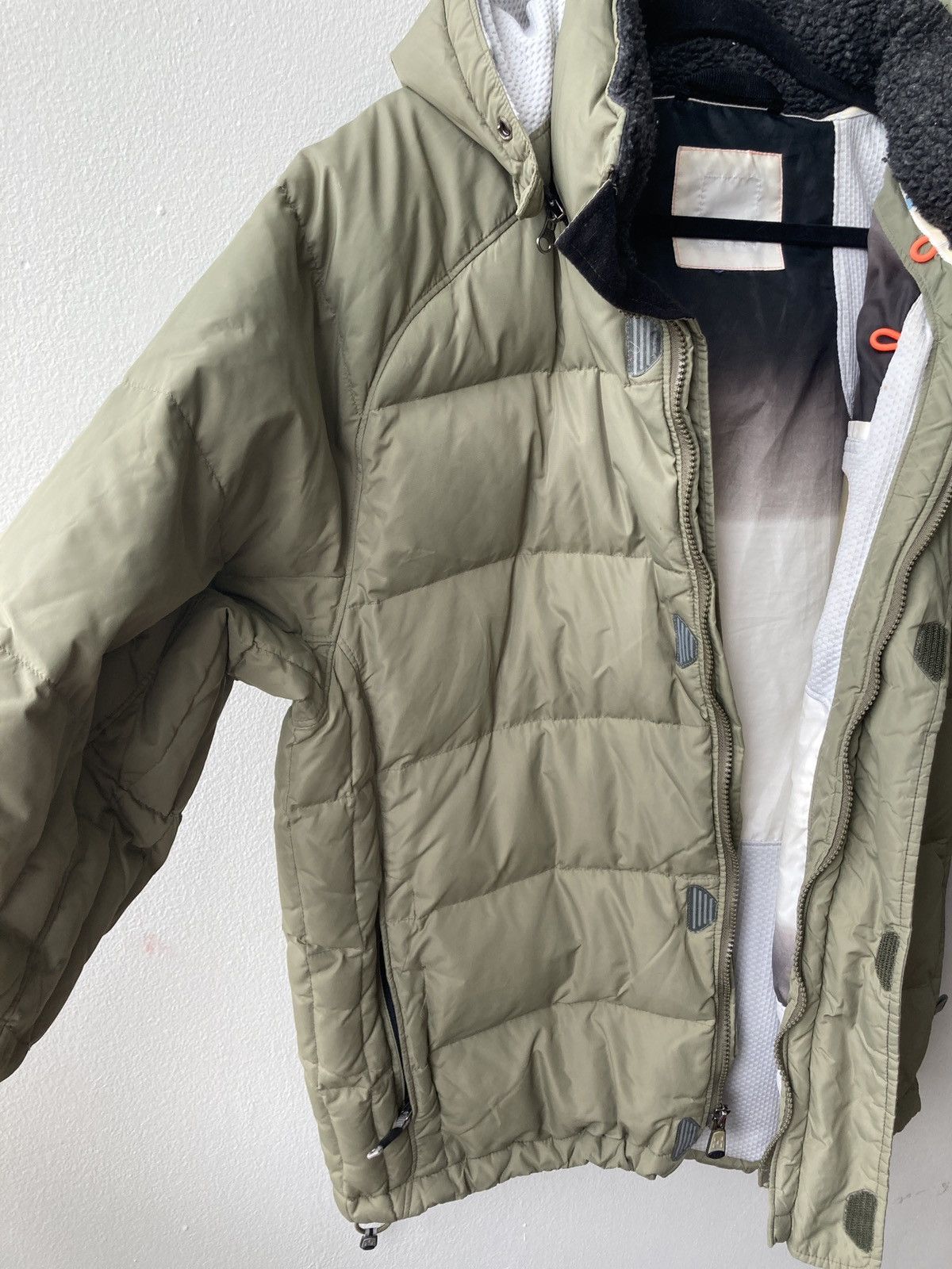 Gap Vintage Y2K Gap Olive Puffer Neon Orange Tabs Size US XL / EU 56 / 4 - 3 Thumbnail