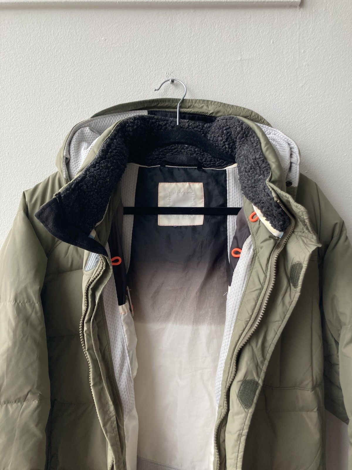 Gap Vintage Y2K Gap Olive Puffer Neon Orange Tabs Size US XL / EU 56 / 4 - 2 Thumbnail