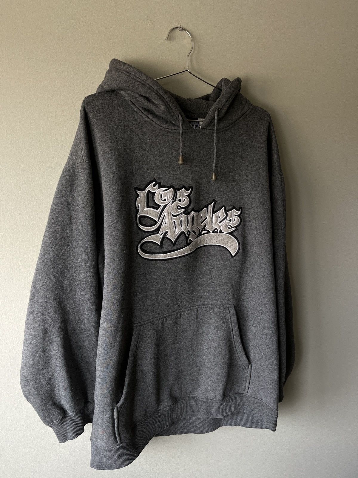 Vintage VINTAGE SLATE GREY LOS ANGELES STREETWEAR HOODIE Size US XL / EU 56 / 4 - 2 Thumbnail
