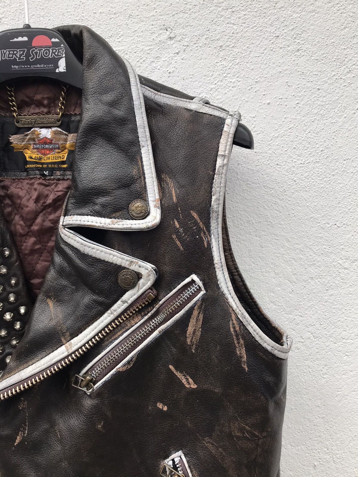 Genuine Leather × Harley Davidson HARLEY DAVIDSON DOUBLE COLLAR BIG LOGO JACKETS Size US M / EU 48-50 / 2 - 5 Thumbnail
