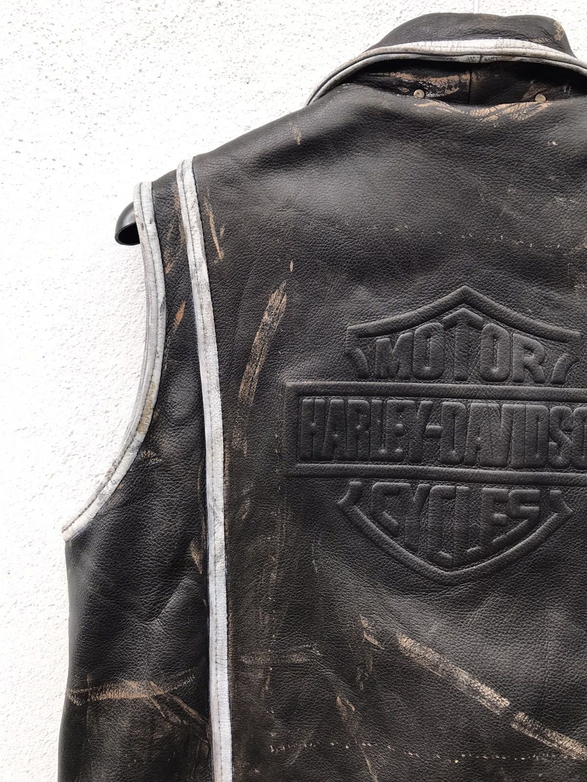 Genuine Leather × Harley Davidson HARLEY DAVIDSON DOUBLE COLLAR BIG LOGO JACKETS Size US M / EU 48-50 / 2 - 14 Thumbnail