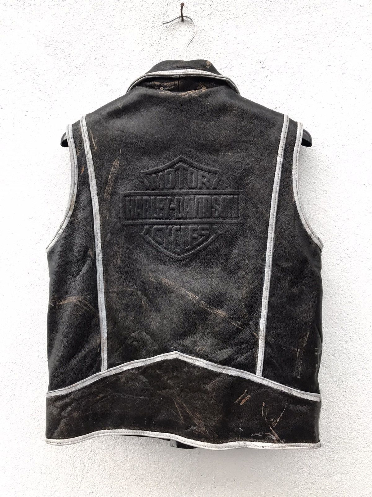 Genuine Leather × Harley Davidson HARLEY DAVIDSON DOUBLE COLLAR BIG LOGO JACKETS Size US M / EU 48-50 / 2 - 11 Thumbnail