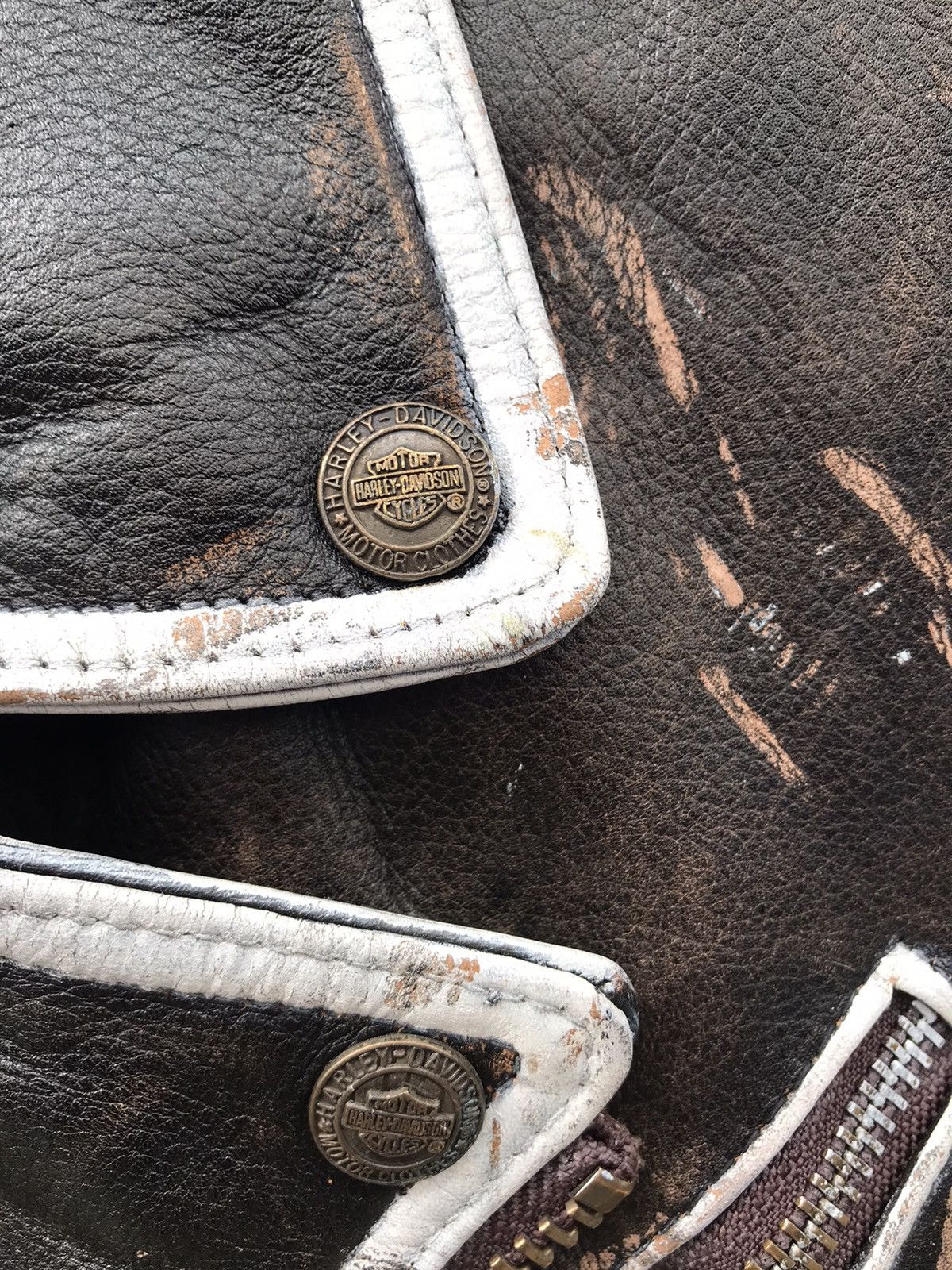 Genuine Leather × Harley Davidson HARLEY DAVIDSON DOUBLE COLLAR BIG LOGO JACKETS Size US M / EU 48-50 / 2 - 17 Thumbnail