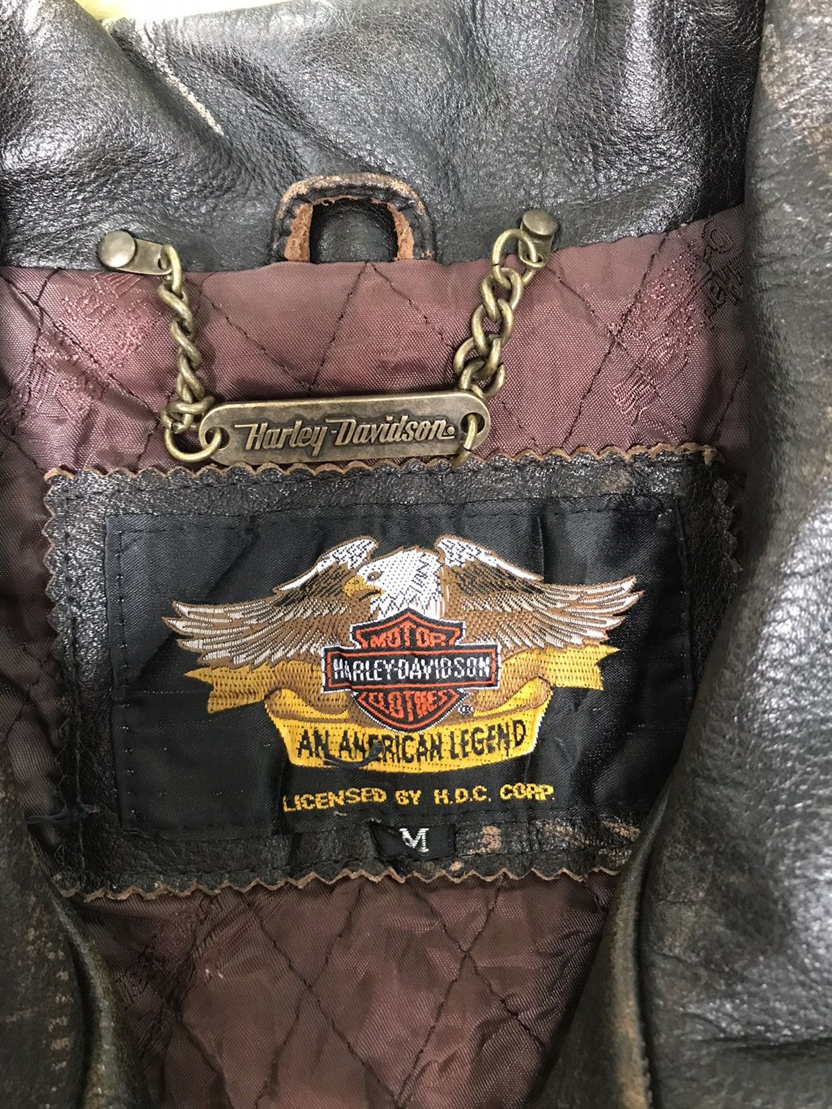 Genuine Leather × Harley Davidson HARLEY DAVIDSON DOUBLE COLLAR BIG LOGO JACKETS Size US M / EU 48-50 / 2 - 18 Thumbnail