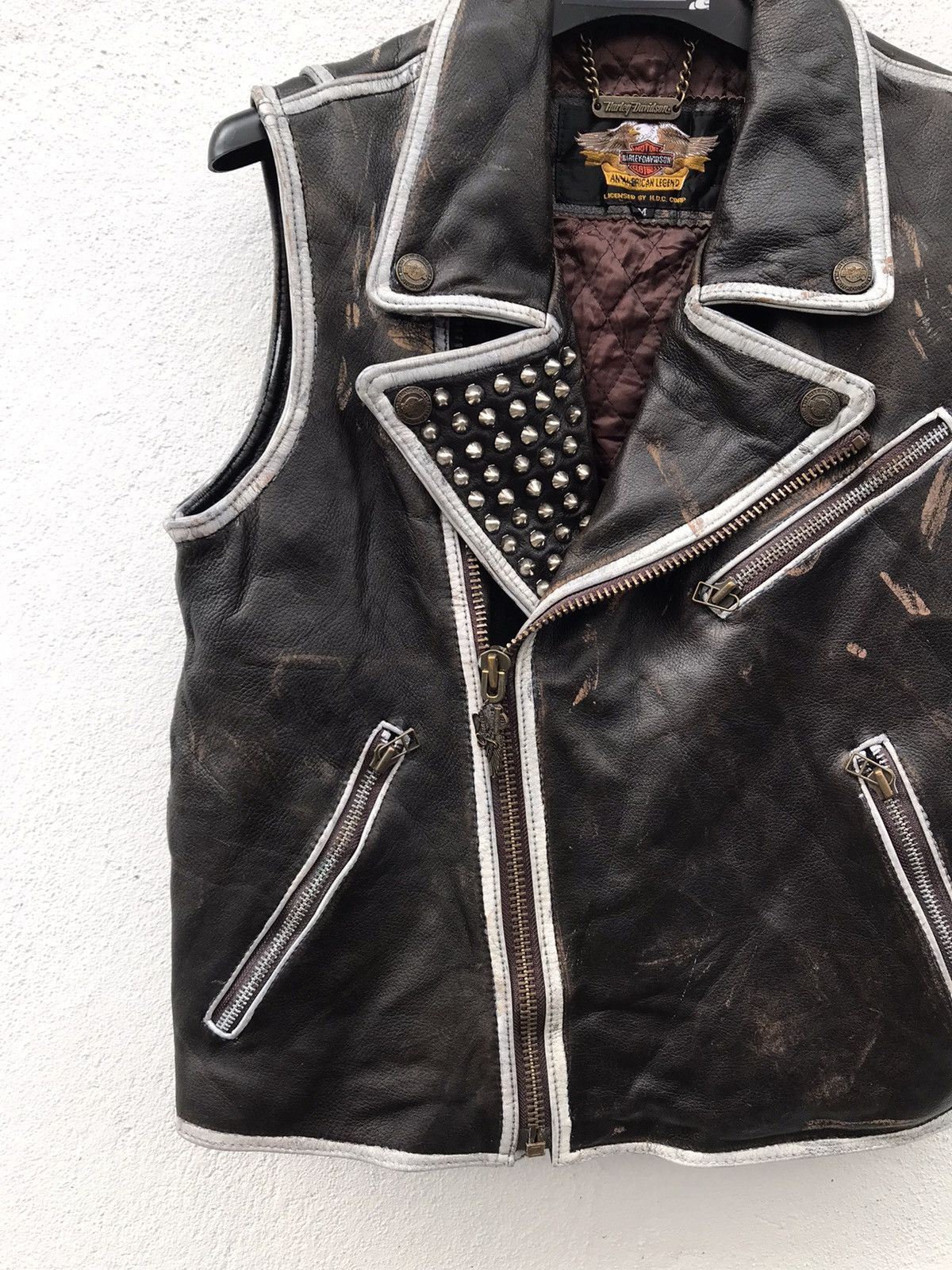 Genuine Leather × Harley Davidson HARLEY DAVIDSON DOUBLE COLLAR BIG LOGO JACKETS Size US M / EU 48-50 / 2 - 3 Thumbnail