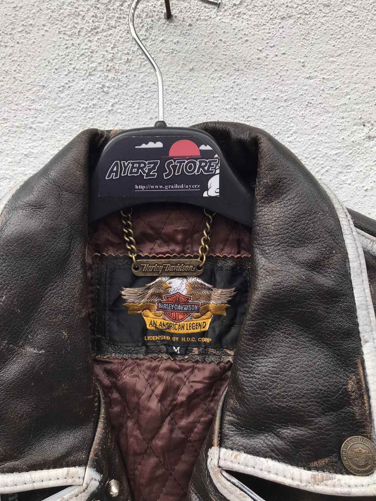 Genuine Leather × Harley Davidson HARLEY DAVIDSON DOUBLE COLLAR BIG LOGO JACKETS Size US M / EU 48-50 / 2 - 7 Thumbnail