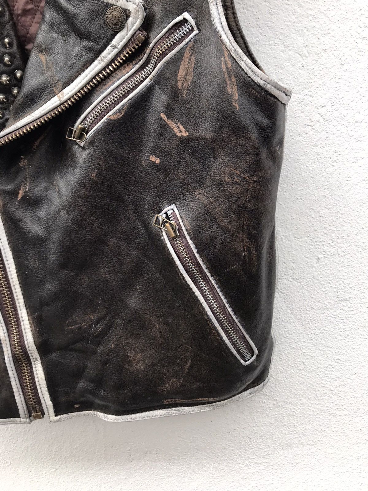 Genuine Leather × Harley Davidson HARLEY DAVIDSON DOUBLE COLLAR BIG LOGO JACKETS Size US M / EU 48-50 / 2 - 9 Thumbnail