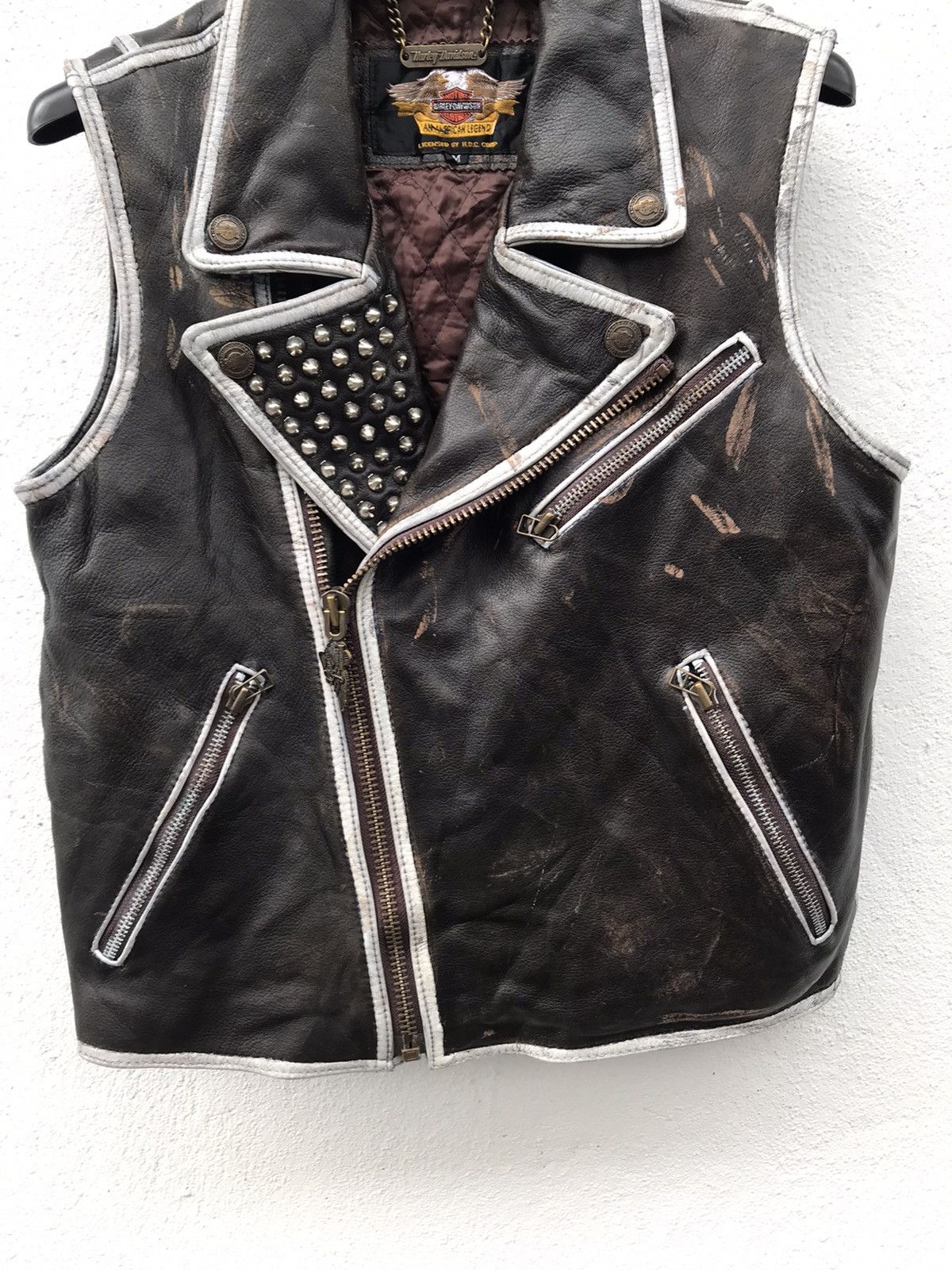 Genuine Leather × Harley Davidson HARLEY DAVIDSON DOUBLE COLLAR BIG LOGO JACKETS Size US M / EU 48-50 / 2 - 4 Thumbnail