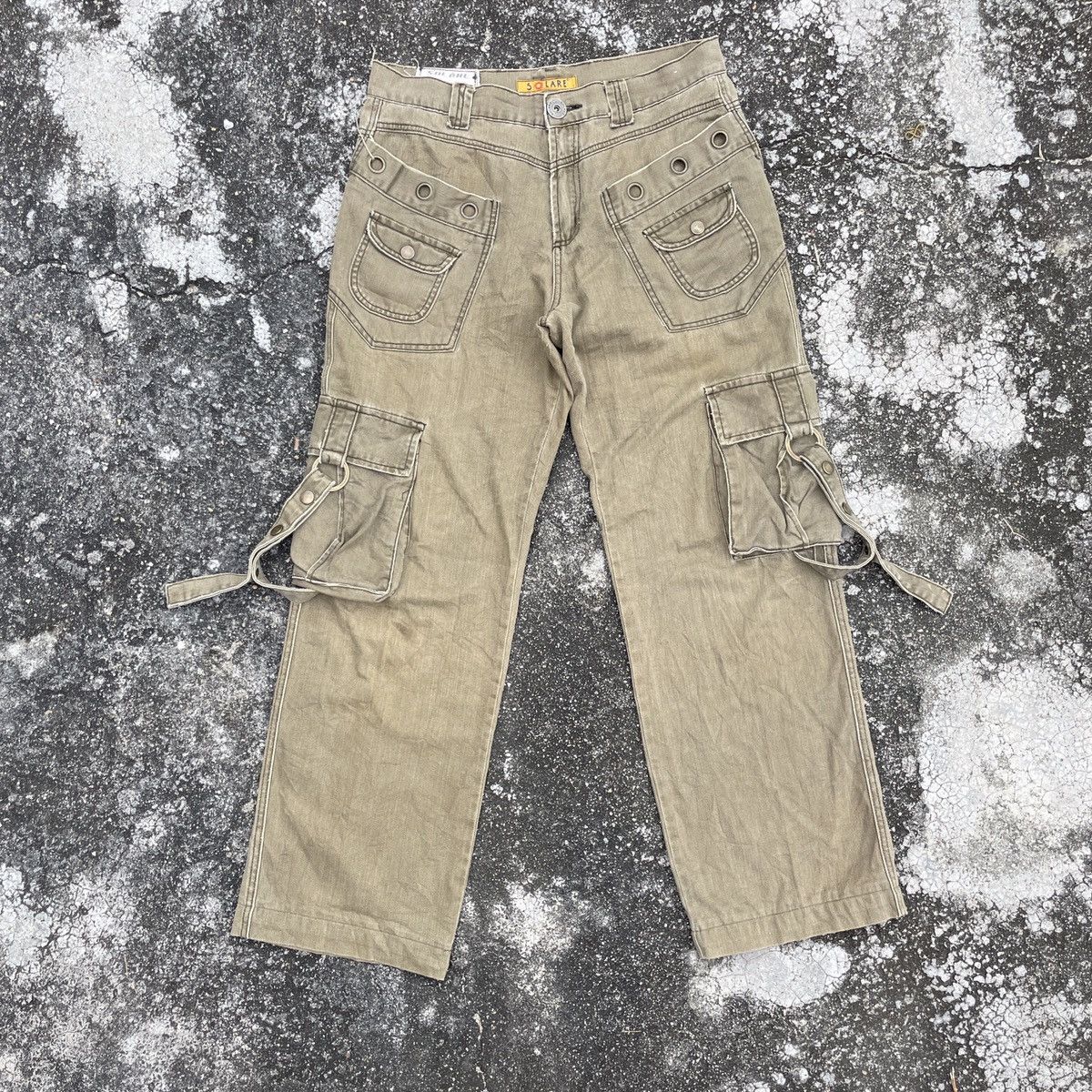 image of If Six Was Nine Vintage Solare Military Tactical Bondage Pants in Green, Men's (Size 35)