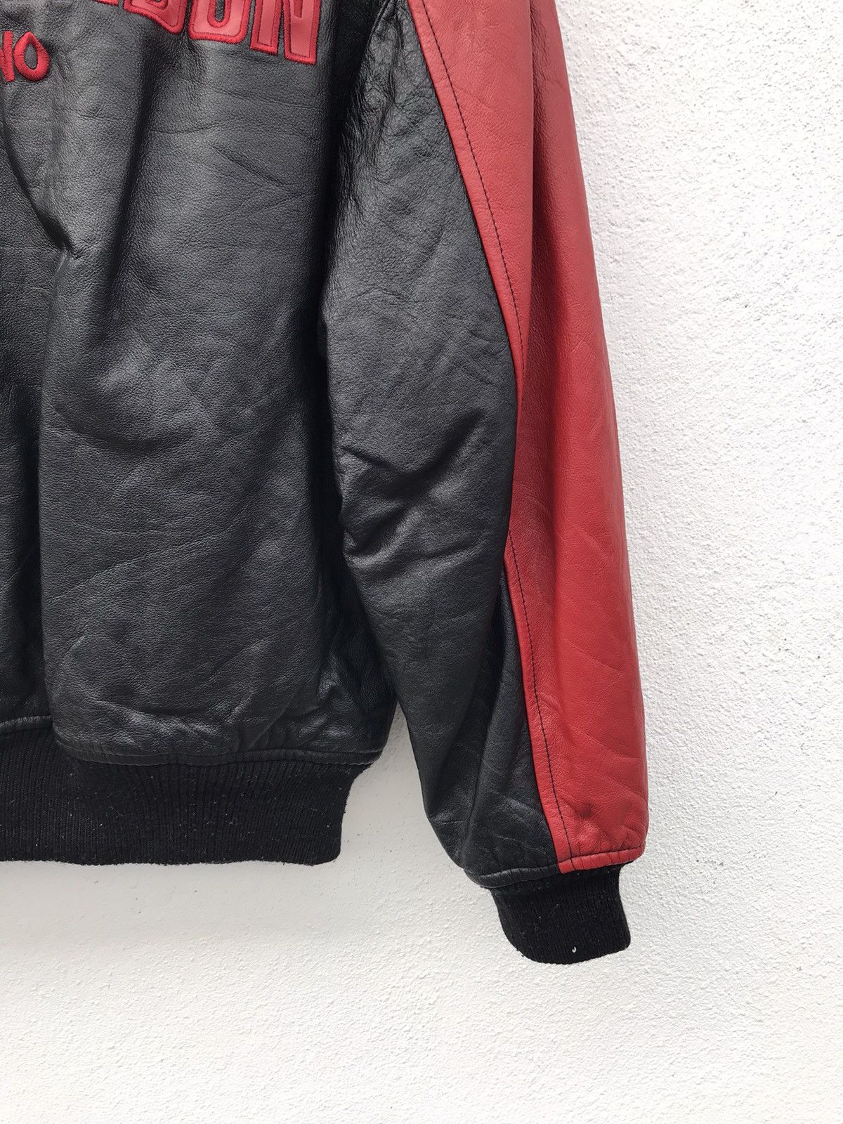 Michiko Koshino London × Vintage Michiko Koshino London Baseball Leather Jackets Size US M / EU 48-50 / 2 - 10 Thumbnail