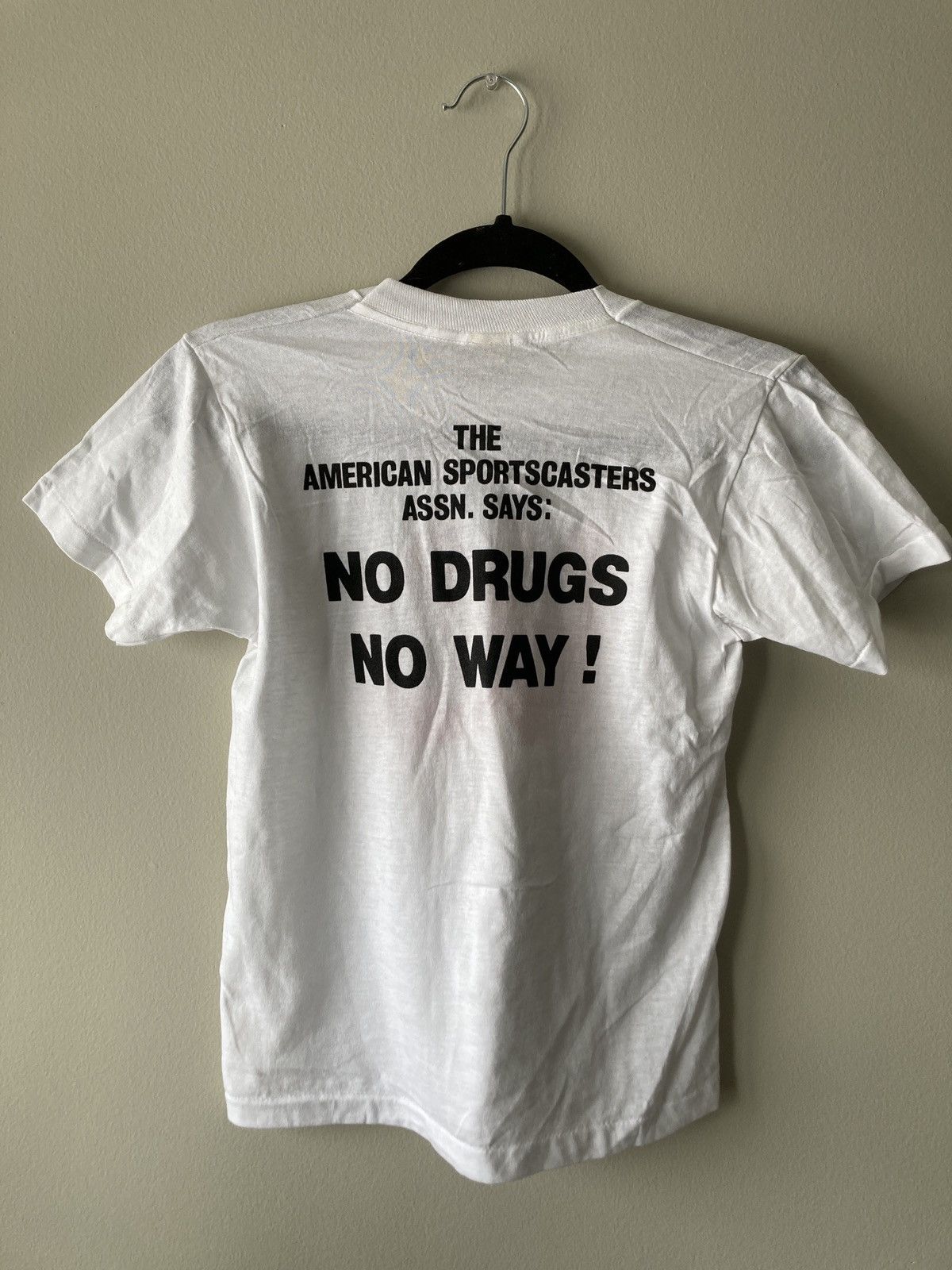 image of Band Tees x Screen Stars 1986 Vintage Dare No Drugs Screen Stars Tee in White, Men's (Size Small)