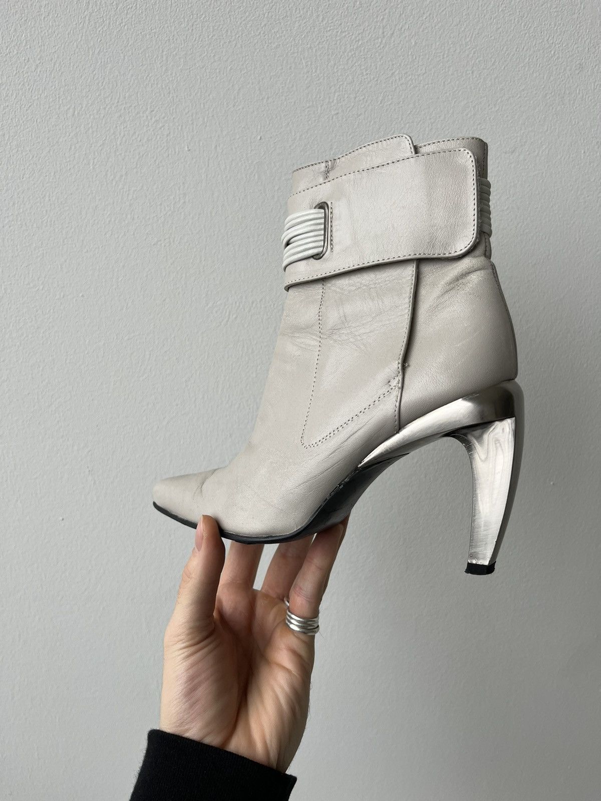 Diesel Rare 2000s Vintage Diesel Boots + Chrome Metal Heels Size US 6.5 / IT 36.5 - 3 Thumbnail