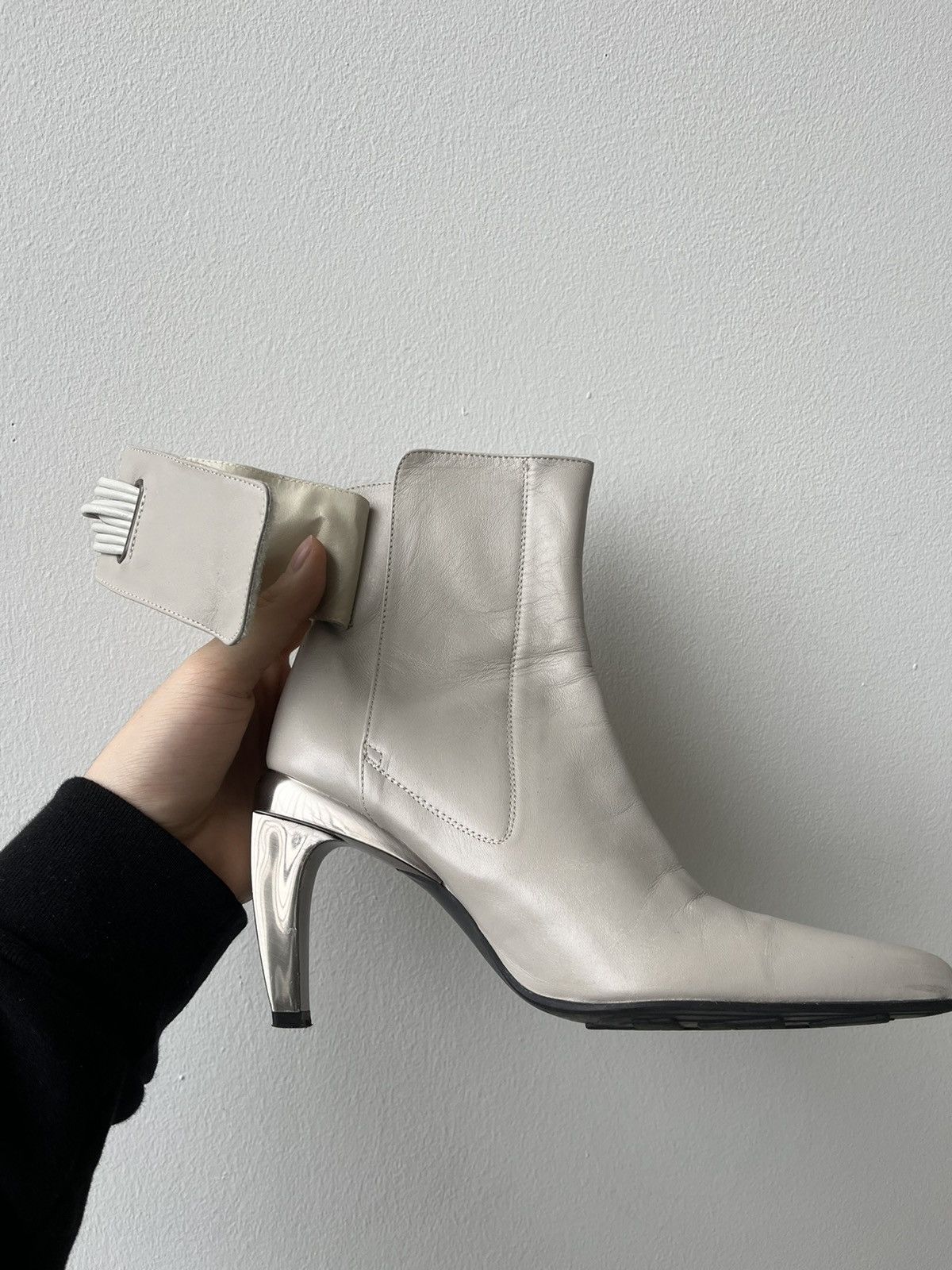 Diesel Rare 2000s Vintage Diesel Boots + Chrome Metal Heels Size US 6.5 / IT 36.5 - 5 Thumbnail