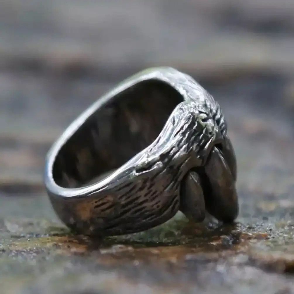 Japanese Brand Cool Gothic Unique Beast Teeth Stainless Steel Ring Size ONE SIZE - 4 Thumbnail