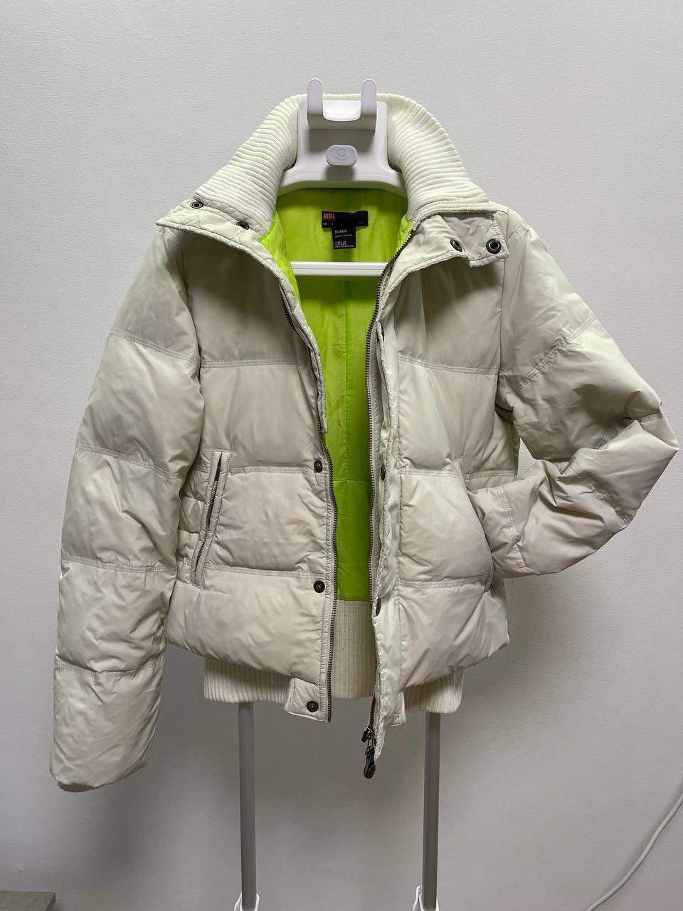 Image of Diesel Down Jacket Puffer Women in Beige (Size Small)