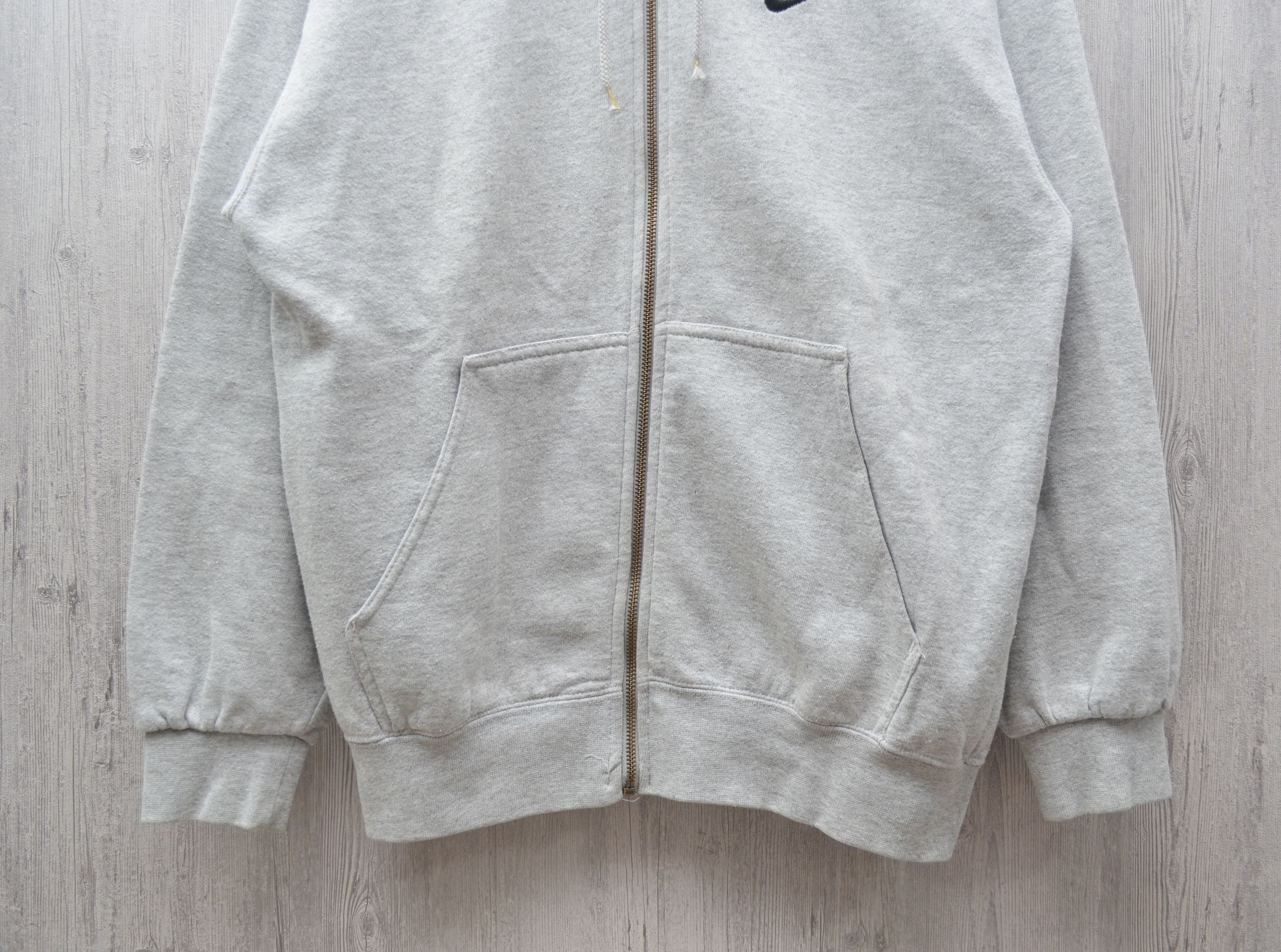 Nike × Vintage Vintage Nike Full Zip Embroided Logo Grey Hoodie 90s y2k Size US S / EU 44-46 / 1 - 2 Thumbnail