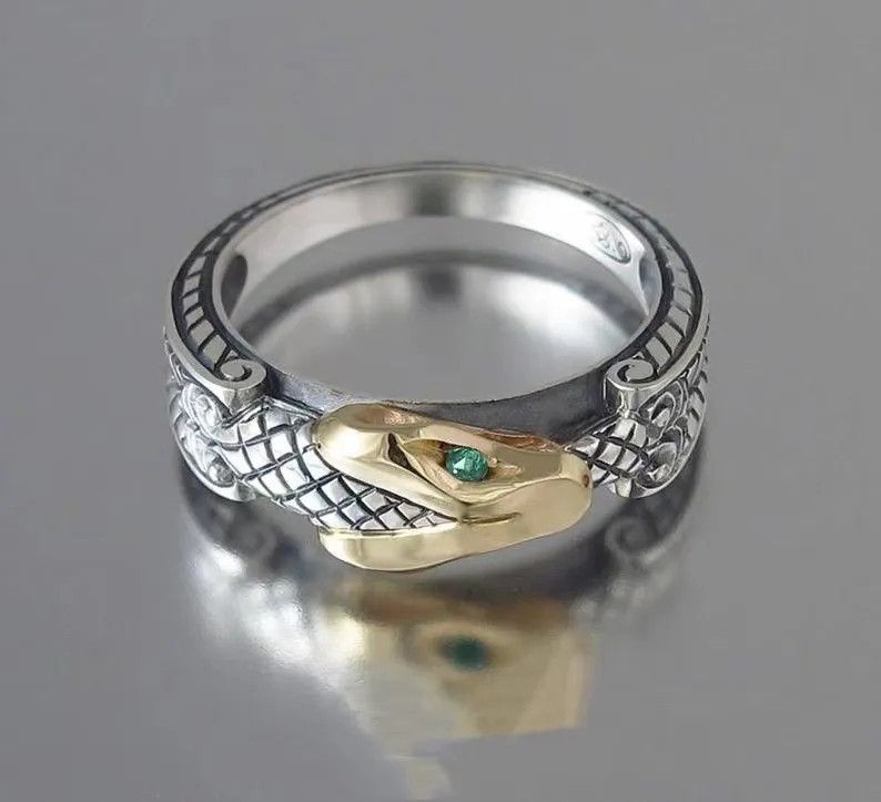 Jewelry Gothic Snake Punk Ring Size ONE SIZE - 3 Thumbnail