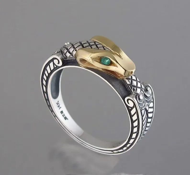 Jewelry Gothic Snake Punk Ring Size ONE SIZE - 1 Thumbnail