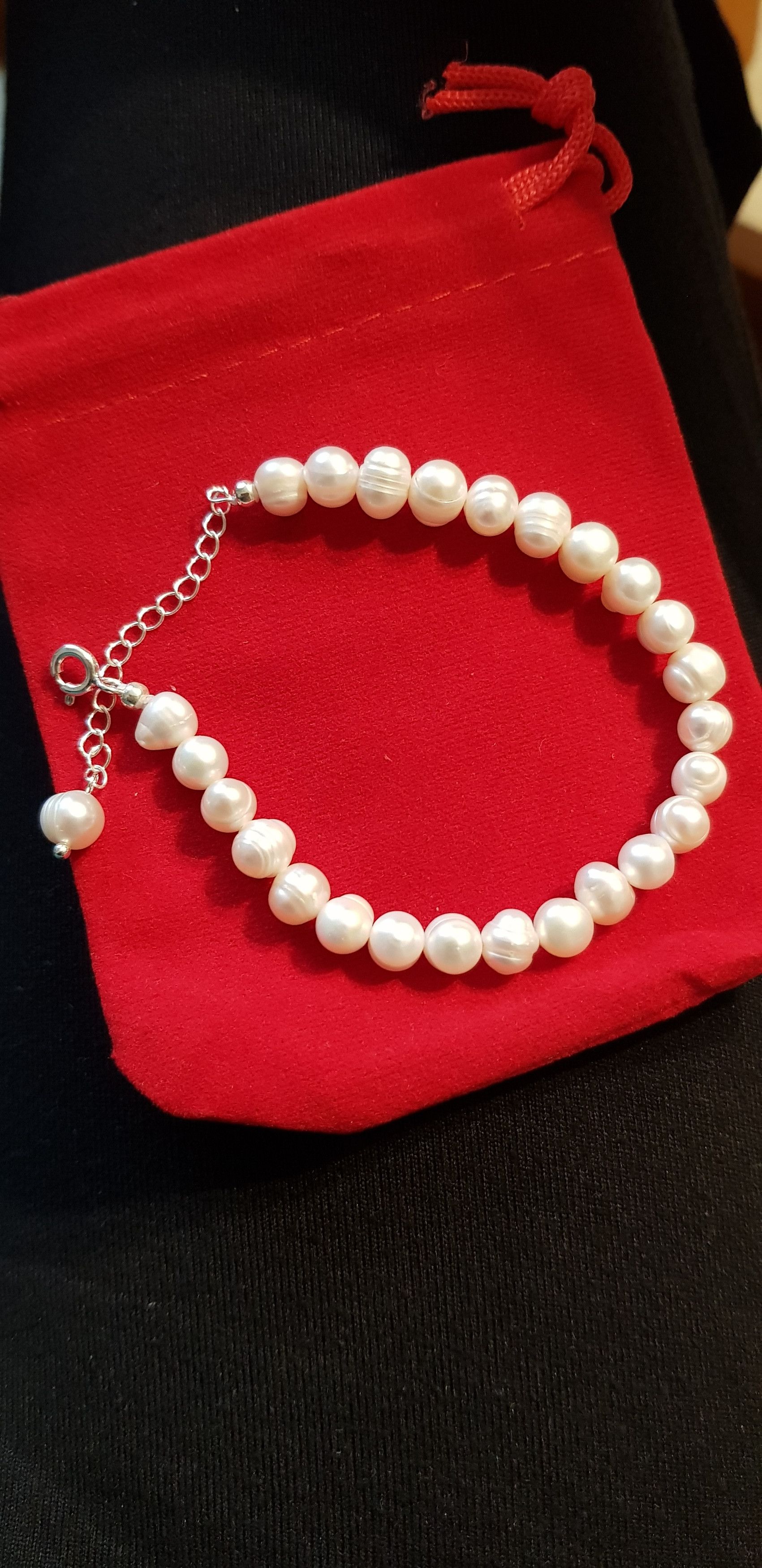 Jewelry 7mm Pearl Bead Bracelet Size ONE SIZE - 2 Thumbnail