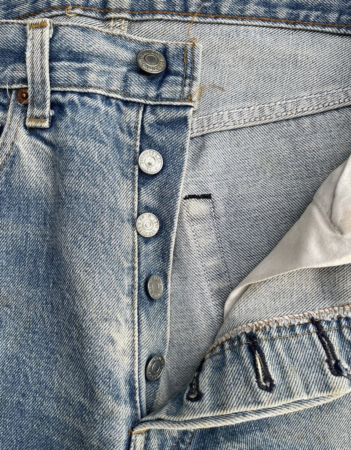 Levis 501 e 1983 Vintage Redline Selvedge Aging Wash Denim Denim