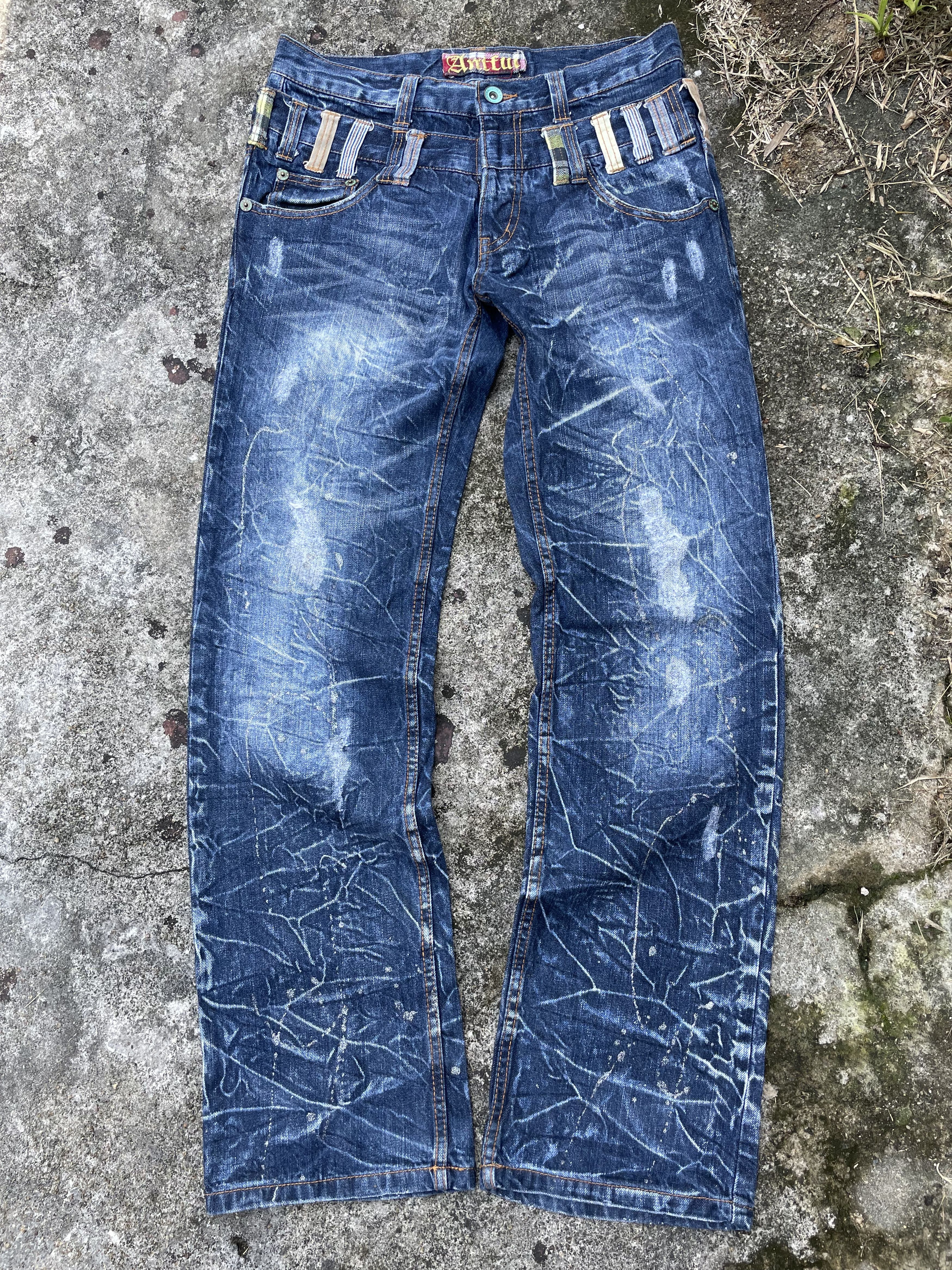 image of Vintage Japanese Double Waist Jean in Blue Denim, Men's (Size 30)