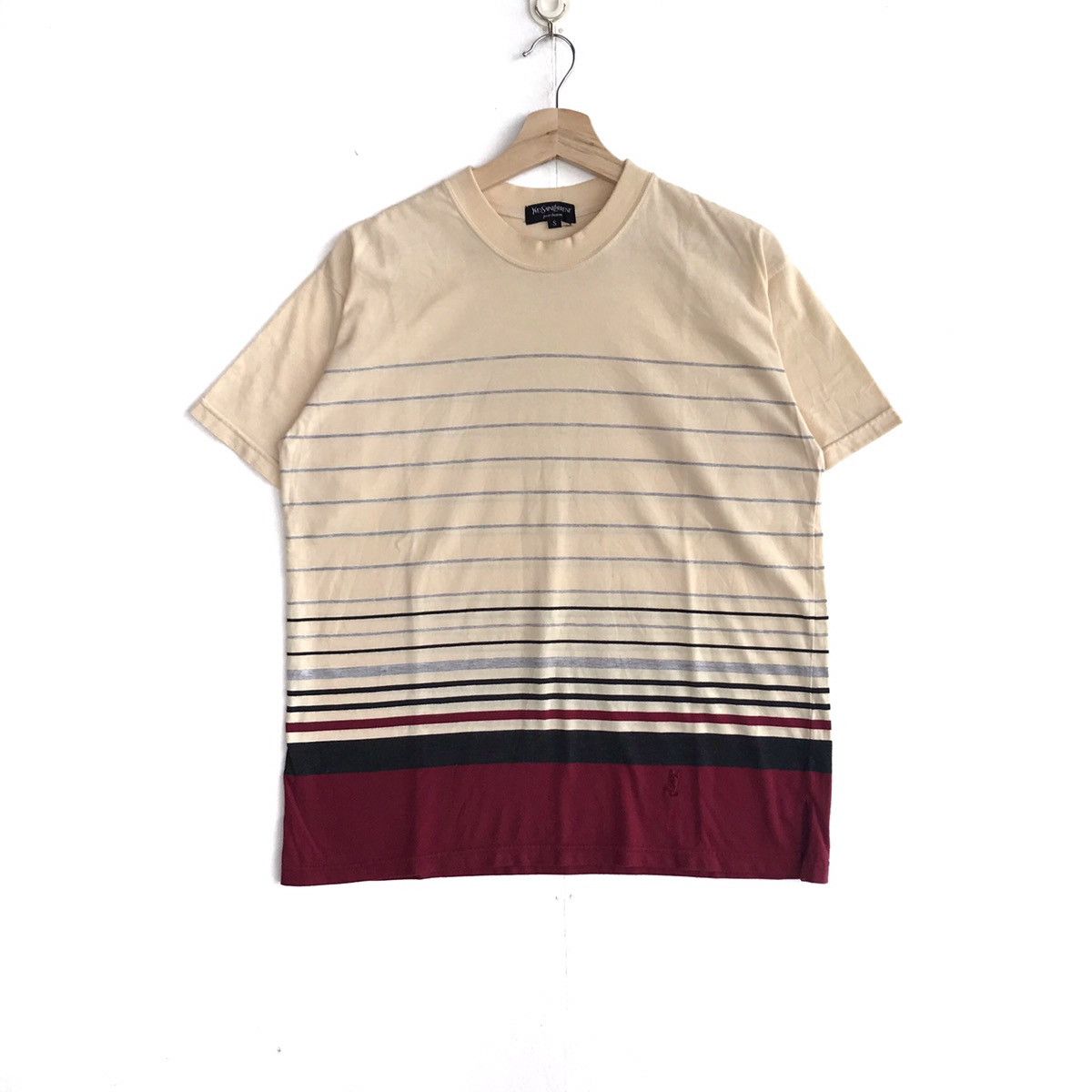 Yves Saint Laurent Vintage Yves Saint Lauren T-Shirt YSL Stripe Design Shirt Size US S / EU 44-46 / 1 - 1 Thumbnail