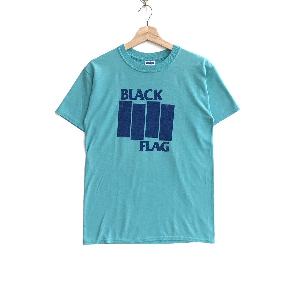 image of Band Tees x Black Flag Vintage Black Flag T-Shirt Band Tee Punk Shirt in Green, Men's (Size Small)