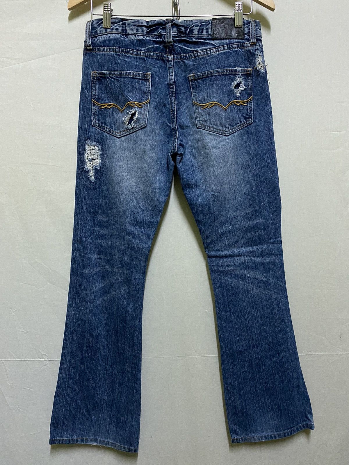 Japanese Brand Flare Fuga Jeans Japan Thrashed Size US 31 - 8 Thumbnail