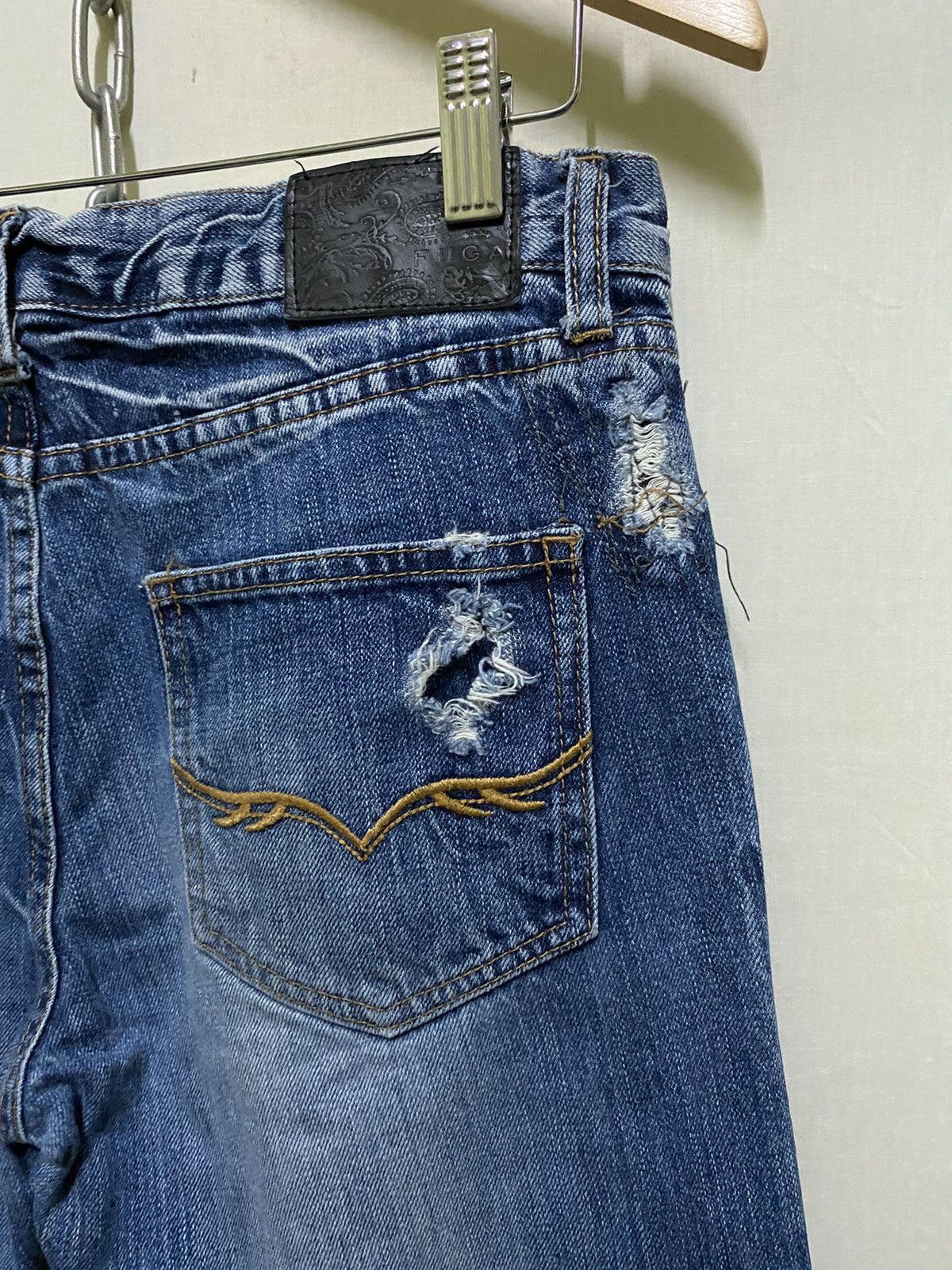 Japanese Brand Flare Fuga Jeans Japan Thrashed Size US 31 - 10 Thumbnail