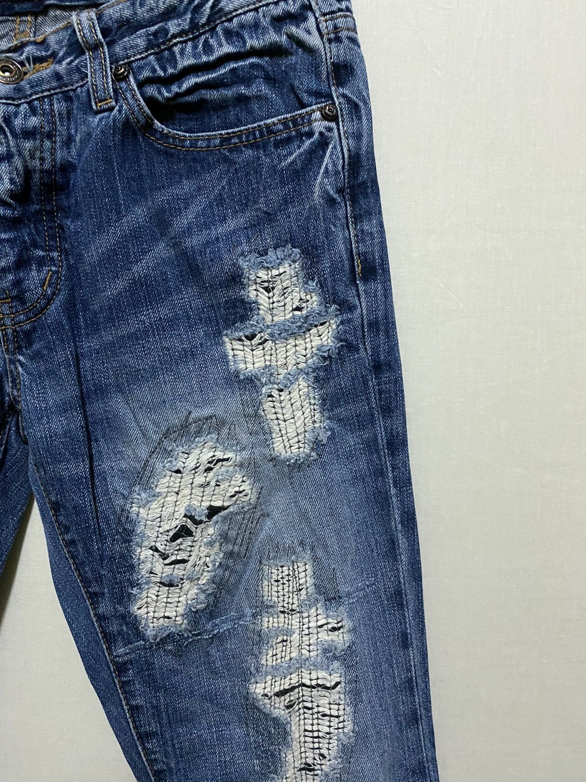Japanese Brand Flare Fuga Jeans Japan Thrashed Size US 31 - 4 Thumbnail