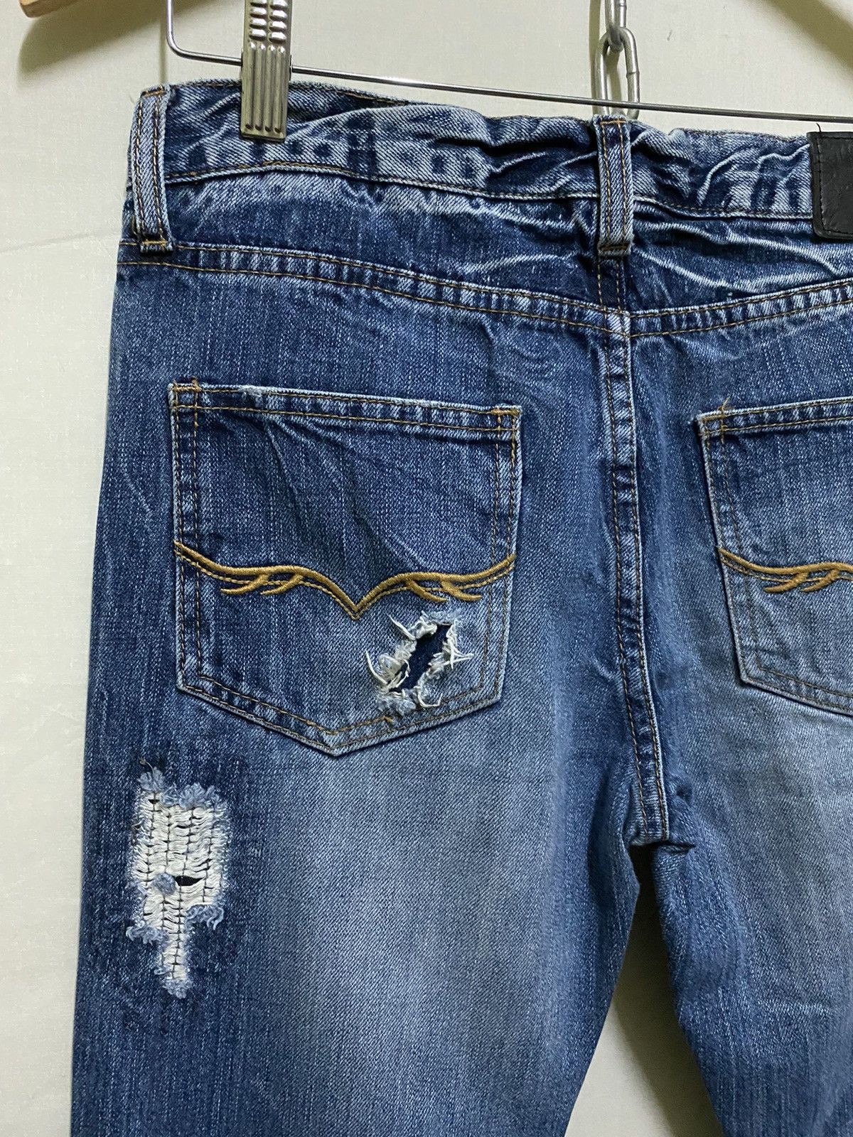 Japanese Brand Flare Fuga Jeans Japan Thrashed Size US 31 - 9 Thumbnail