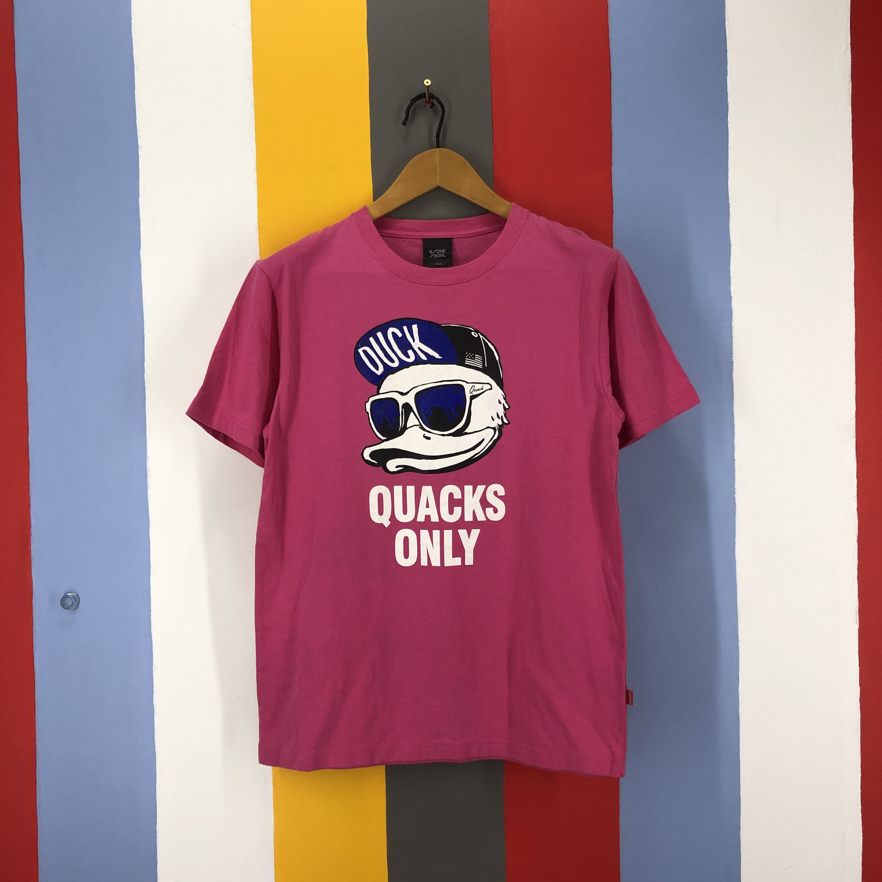 image of Skategang Duck Dude By B One Soul Crew Neck T Shirt 0878/af in Pink, Men's (Size Medium)