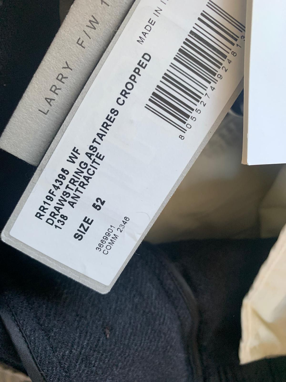 Rick Owens Drawstring Cropped Long Pants in Anthracite Size US 36 / EU 52 - 12 Thumbnail
