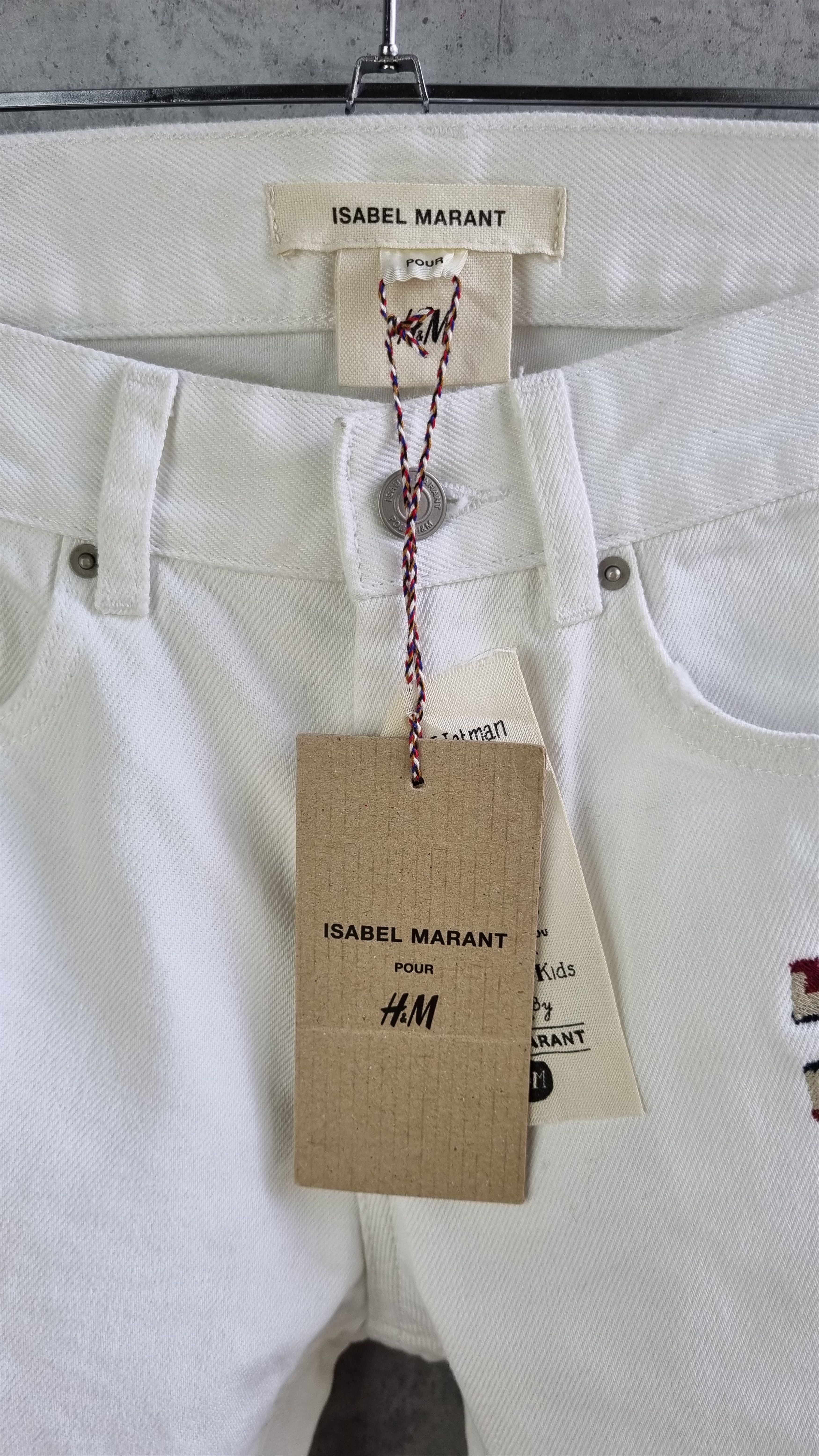 Isabel Marant × Japanese Brand Isabel Marant Embroidered Cowboy Design White Skinny Jeans Size US 29 - 14 Thumbnail