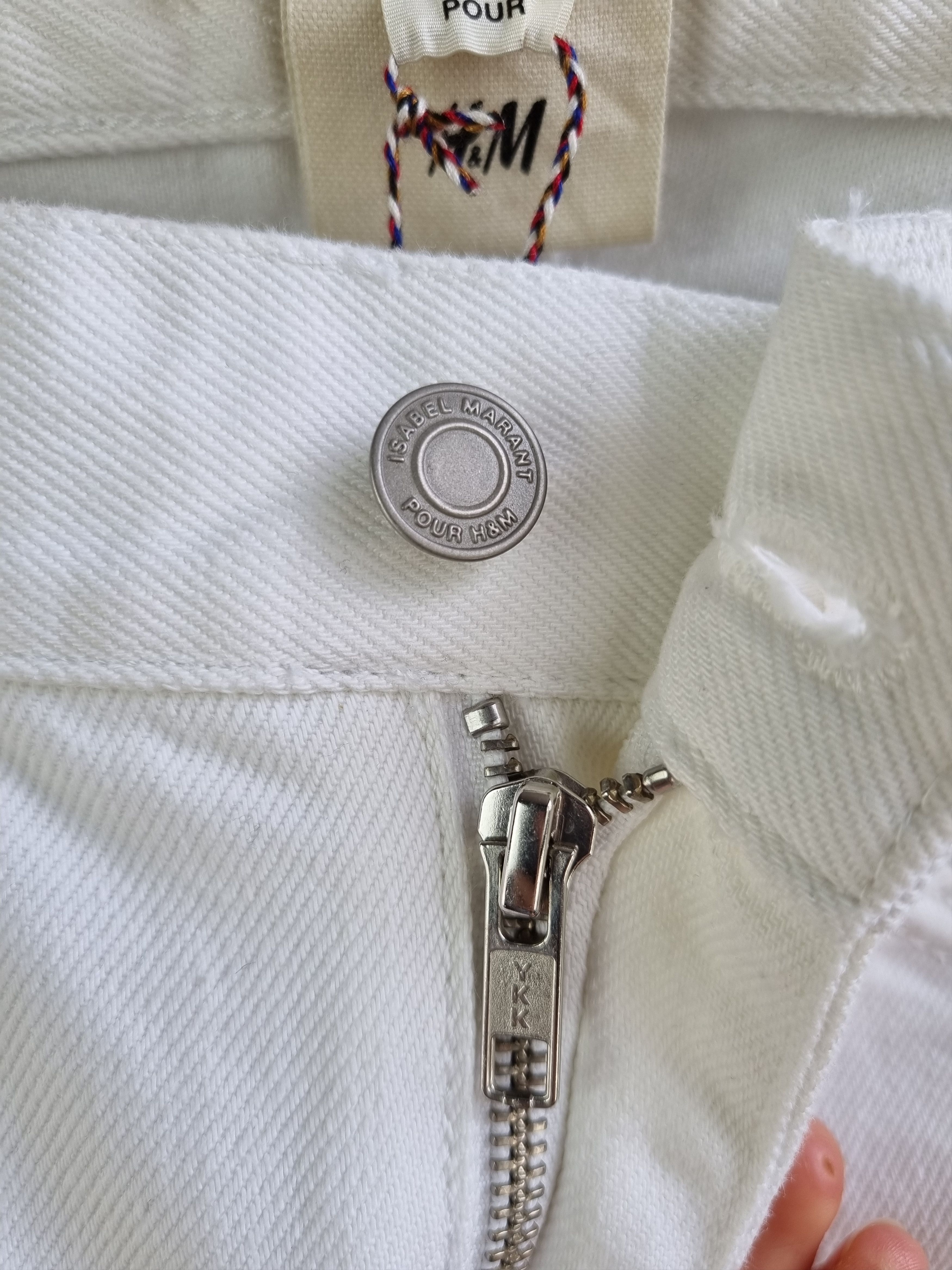 Isabel Marant × Japanese Brand Isabel Marant Embroidered Cowboy Design White Skinny Jeans Size US 29 - 18 Thumbnail