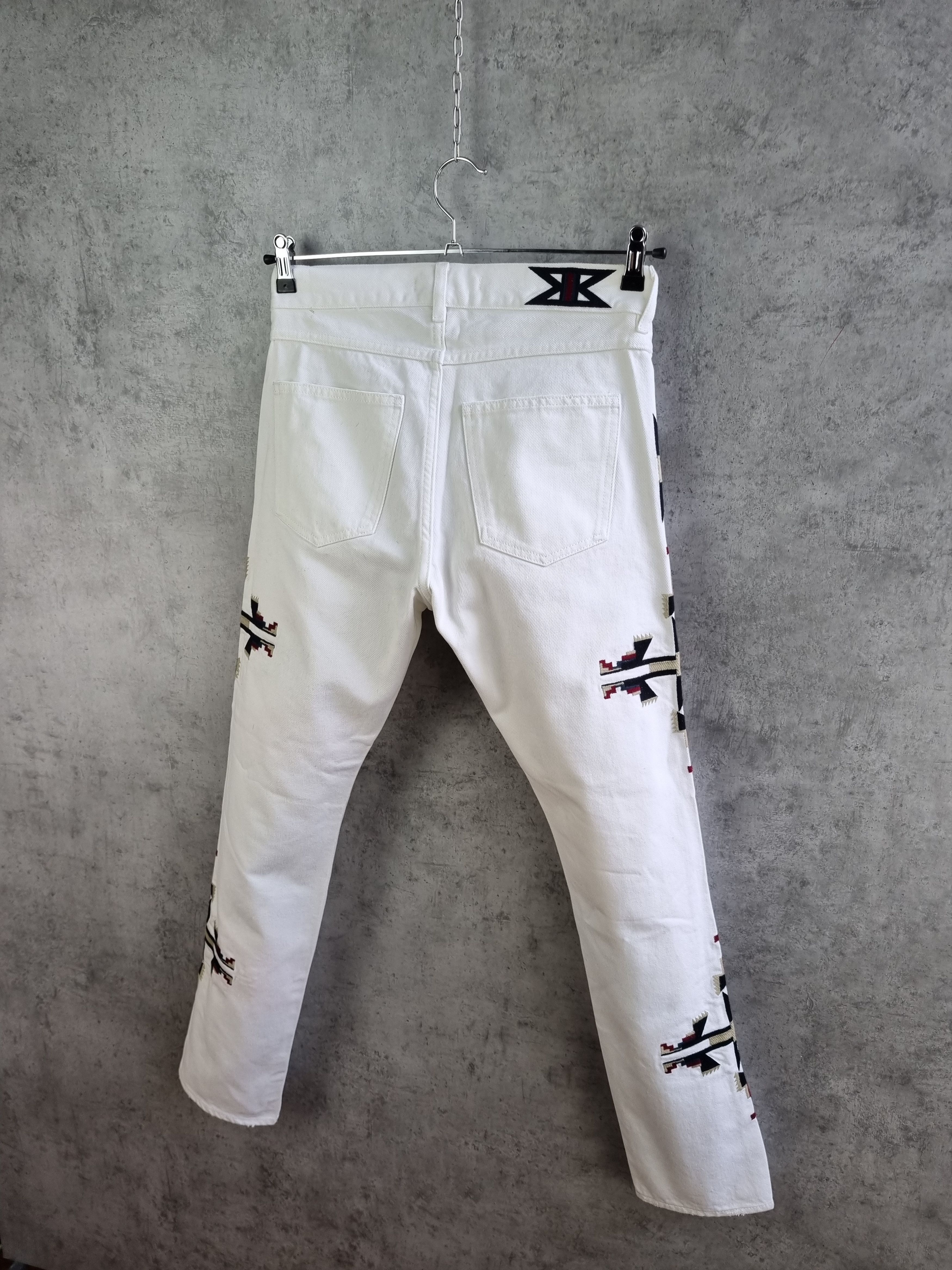 Isabel Marant × Japanese Brand Isabel Marant Embroidered Cowboy Design White Skinny Jeans Size US 29 - 5 Thumbnail