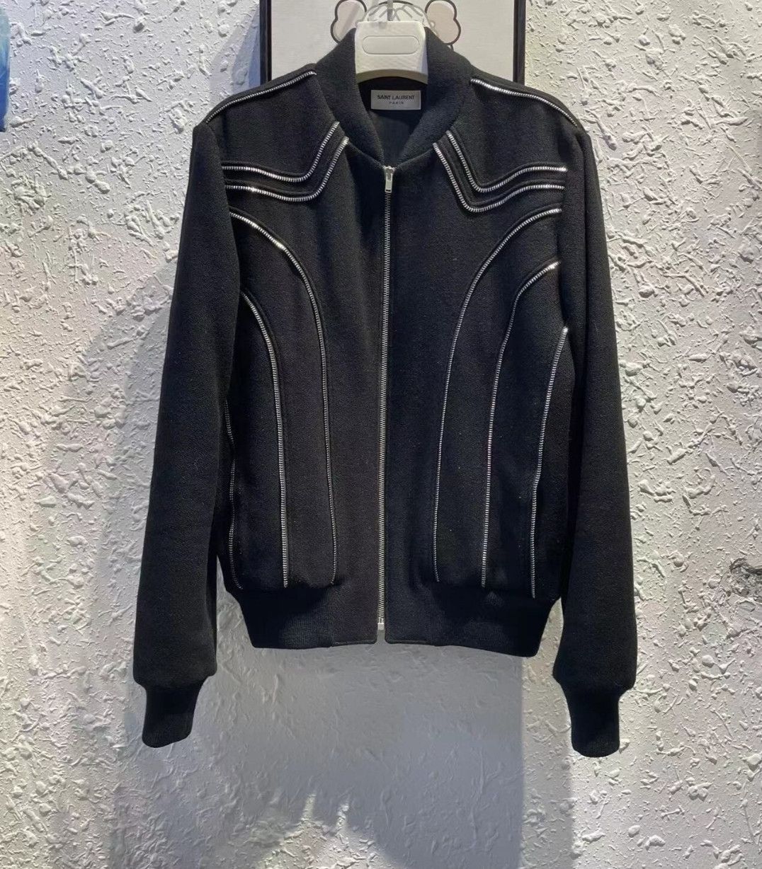 ジャケット Saint Laurent full-zip wool jacket Designer × Yves Saint Laurent 🔥OG🔥Distress🔥Yves Saint