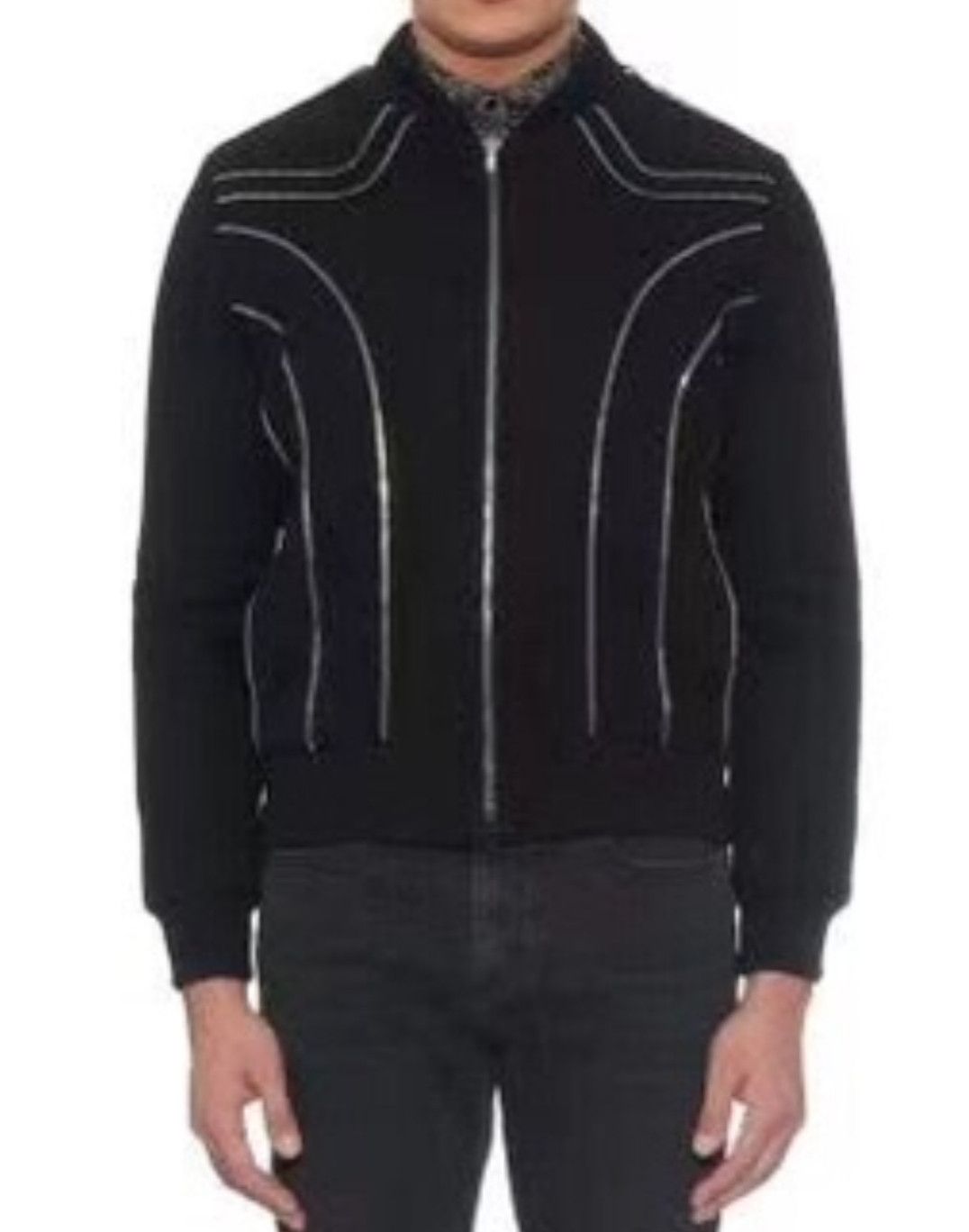 Saint Laurent Paris Saint Laurent Multi Zip Black Wool Baseball Jersey Size US M / EU 48-50 / 2 - 5 Thumbnail
