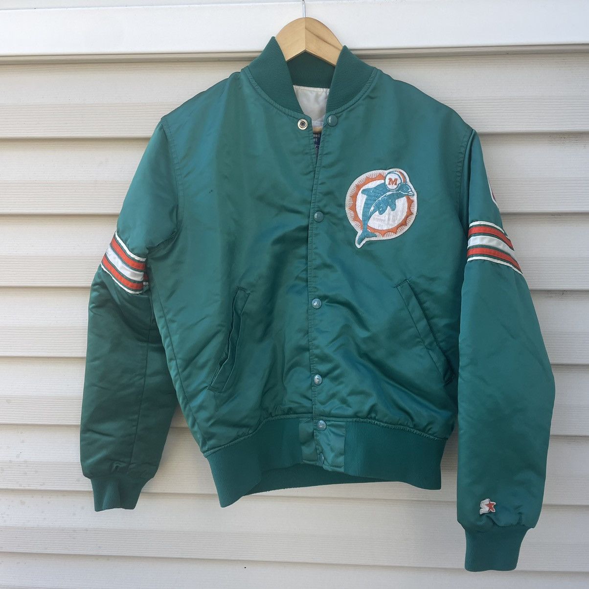 Miami Dolphins: 1980's Satin Starter Bomber Jacket (M) – National