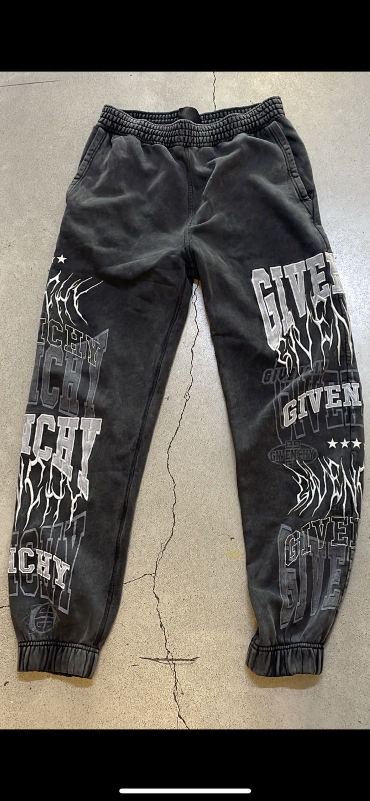 image of Givenchy Embroidered Joggers in Grey, Men's (Size 34)