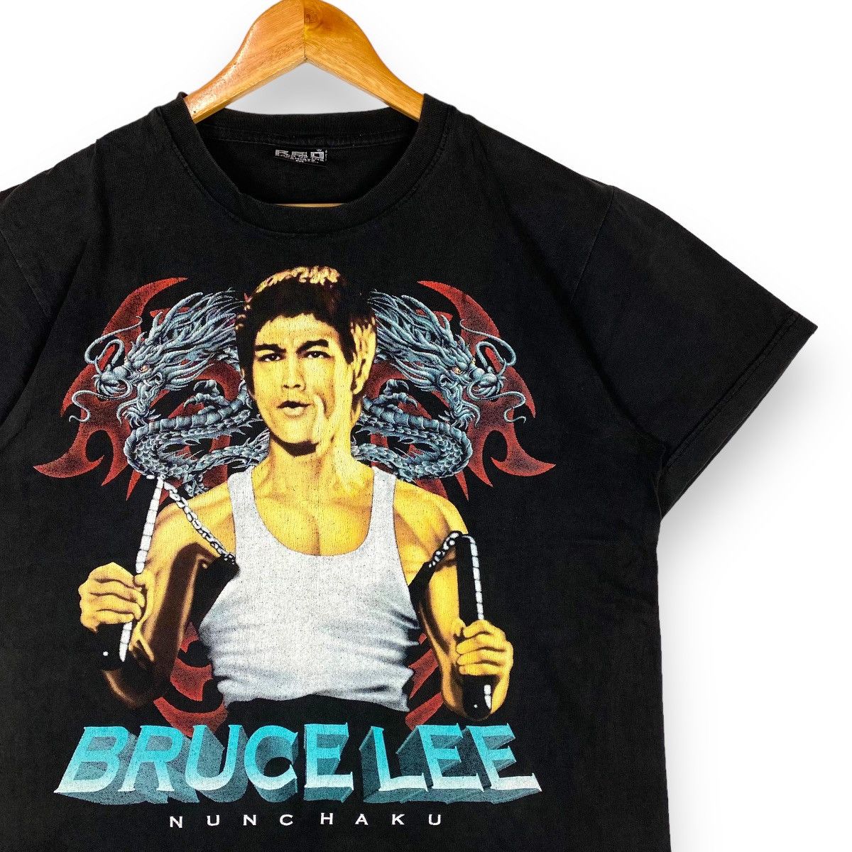 Vintage VINTAGE 90's BRUCE LEE NUNCHAKU TAIWAN ACTOR TEE Size US M / EU 48-50 / 2 - 2 Thumbnail