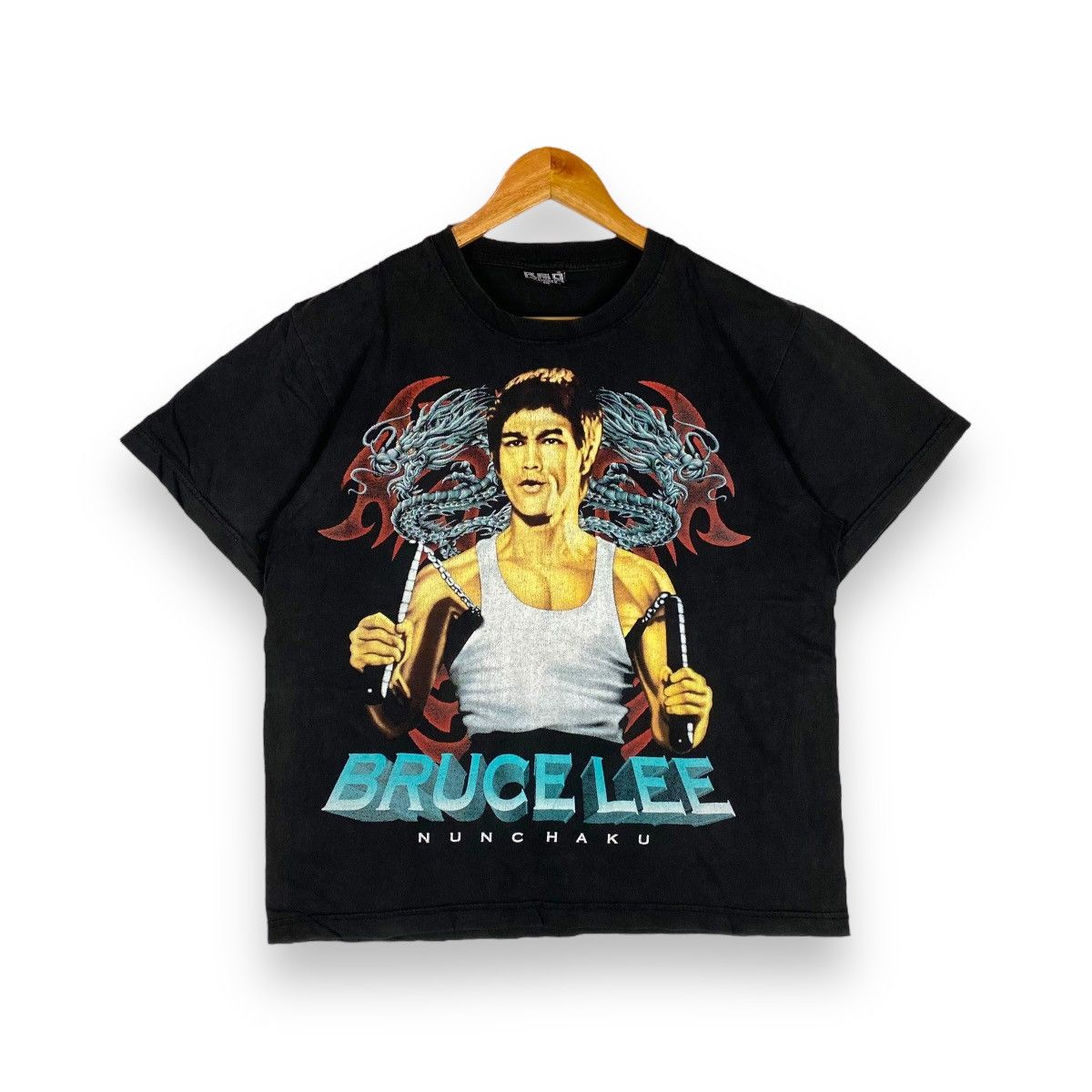 Vintage VINTAGE 90's BRUCE LEE NUNCHAKU TAIWAN ACTOR TEE Size US M / EU 48-50 / 2 - 1 Thumbnail