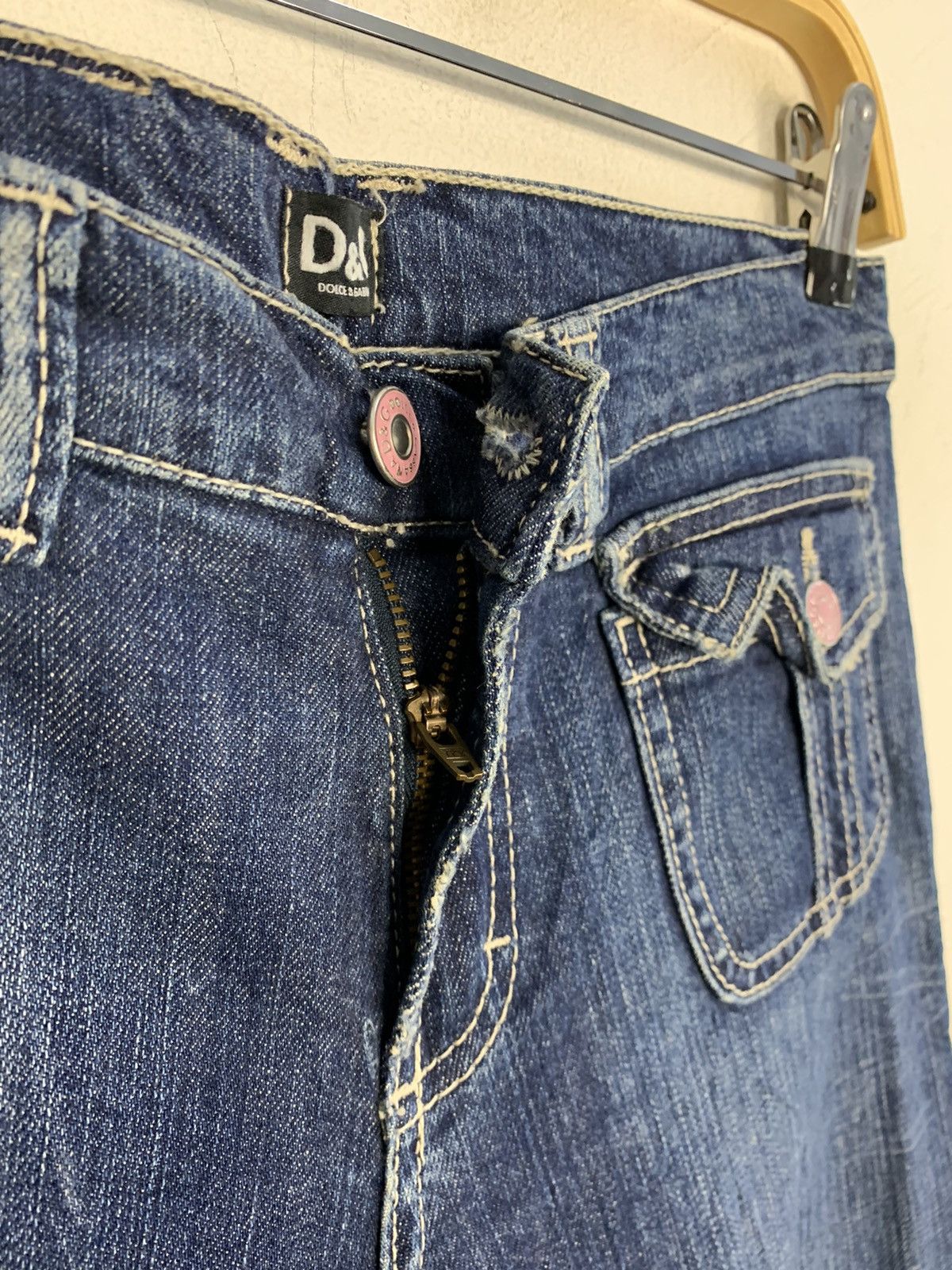 Dolce & Gabbana D&G Dolce & Gabana Ittierre Italian Flared Flap Pocket Jeans Size 28" / US 6 / IT 42 - 5 Thumbnail