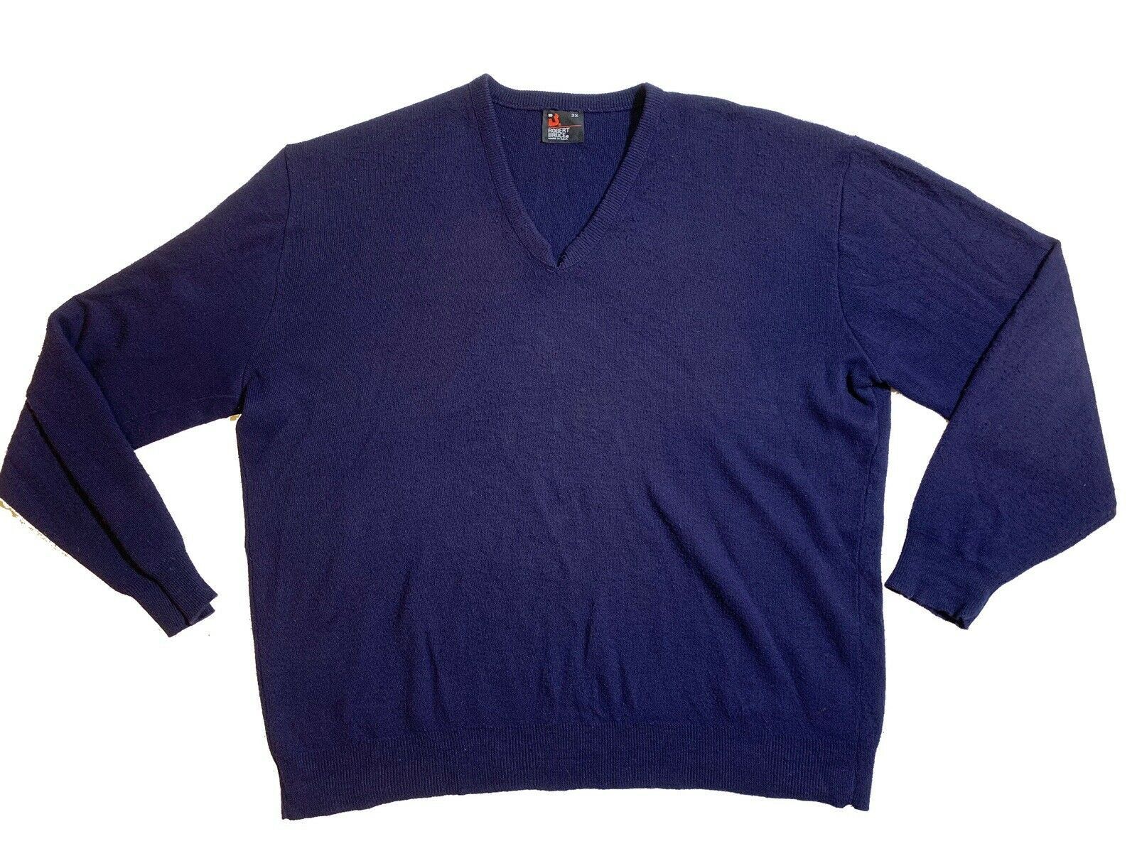 Robert Bruce Vintage 70s 80s Robert Bruce V-Neck Pullover Sweater Size US XXL / EU 58 / 5 - 1 Thumbnail