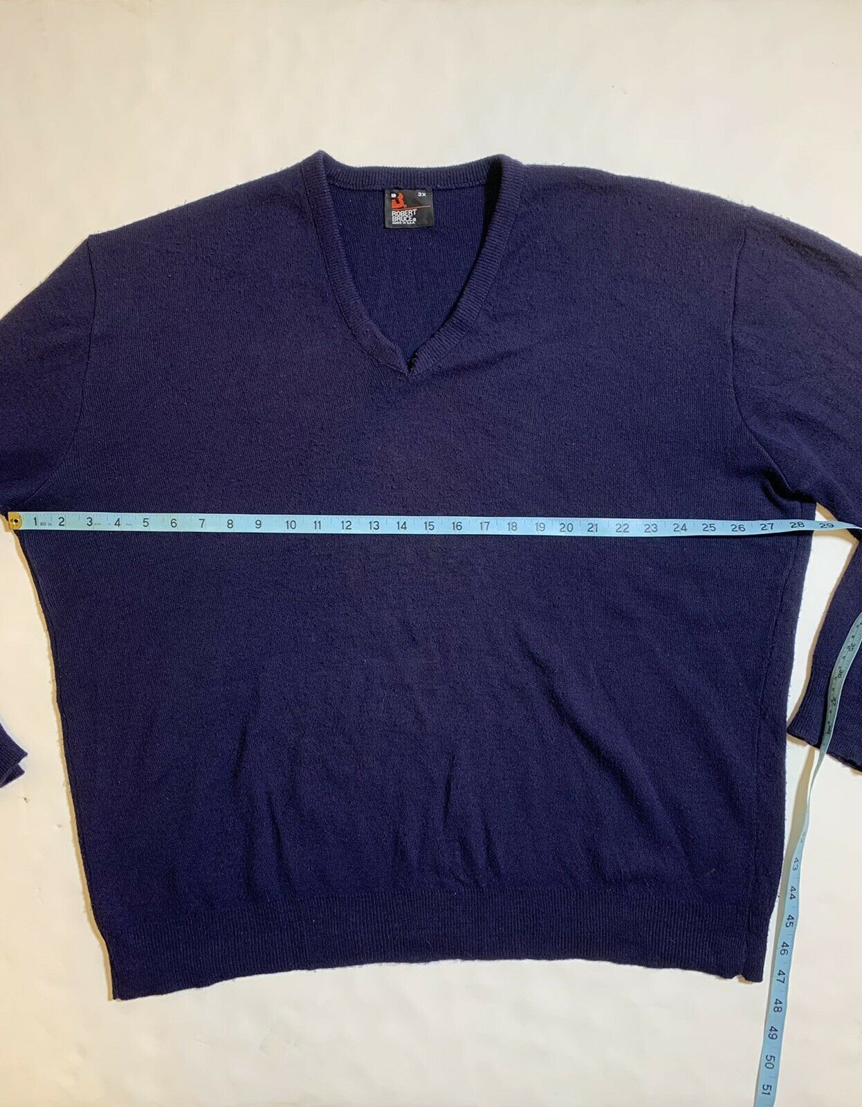 Robert Bruce Vintage 70s 80s Robert Bruce V-Neck Pullover Sweater Size US XXL / EU 58 / 5 - 4 Thumbnail