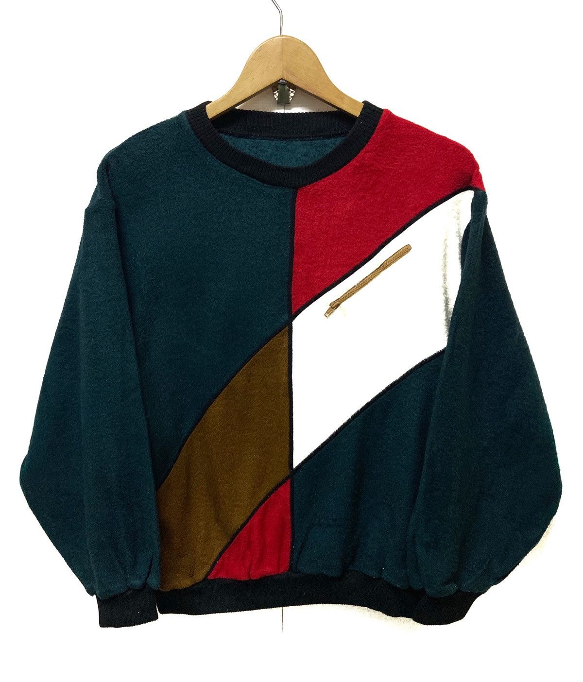 Japanese Patchwork Crewneck Multicolor Sweatshirt