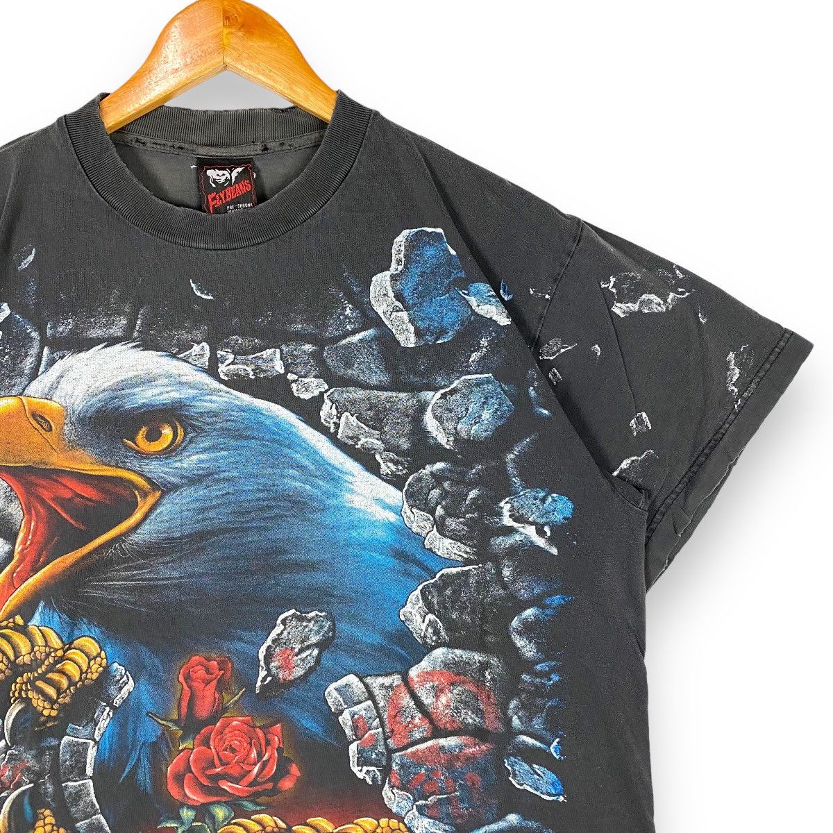 Vintage VINTAGE 90's EAGLE ALL OVER PRINT DISTRESSED ROCK EAGLE TEE Size US L / EU 52-54 / 3 - 3 Thumbnail