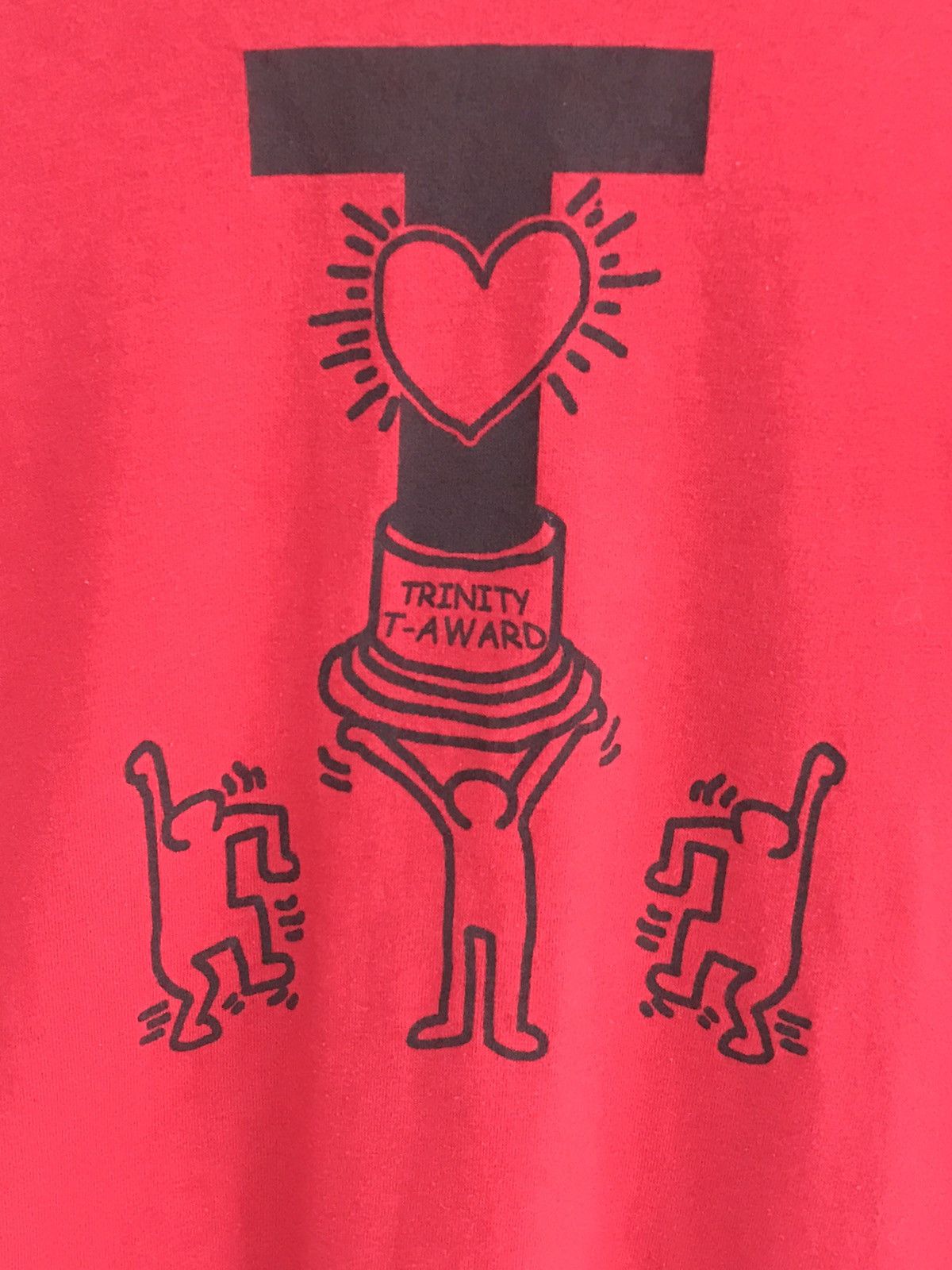 Keith Haring Vintage Hanes Keith Haring Art Trinity Red T-shirt Size US S / EU 44-46 / 1 - 4 Thumbnail