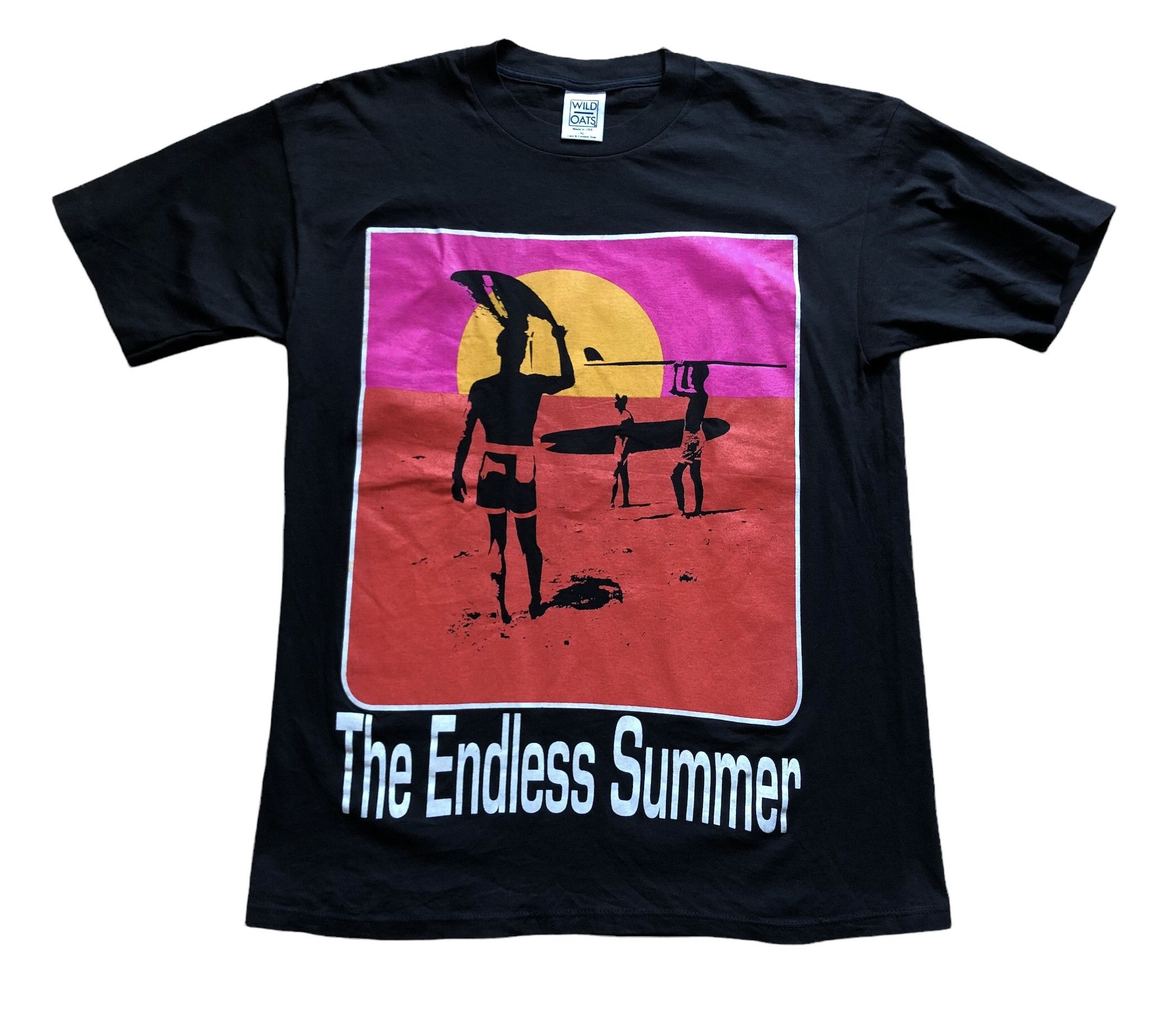 image of Made In USA x Movie Vintage The Endless Summer Surf Movie Shirt Tee Y2K Hype in Black (Size XL)
