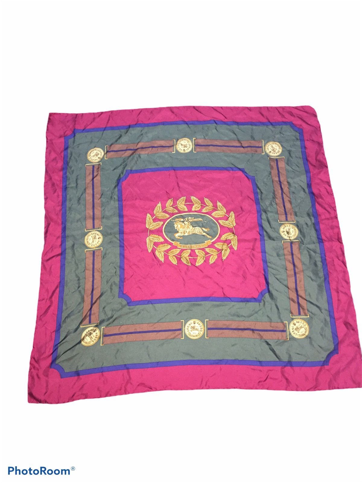 image of Burberry Scarf in Green/Red, Men's